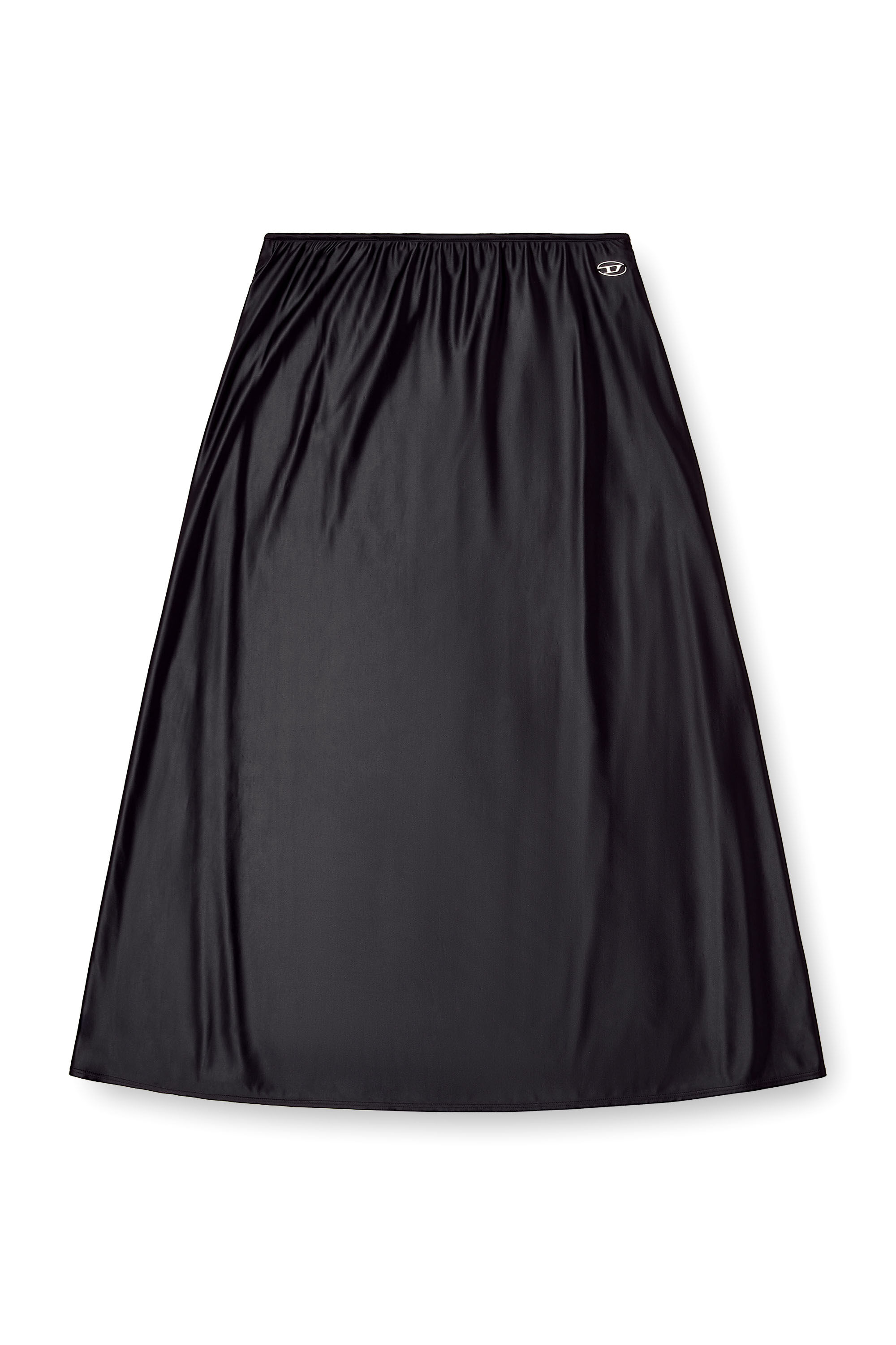 Diesel - O-MORI, Female's Midi skirt in flared nylon in Black - 2