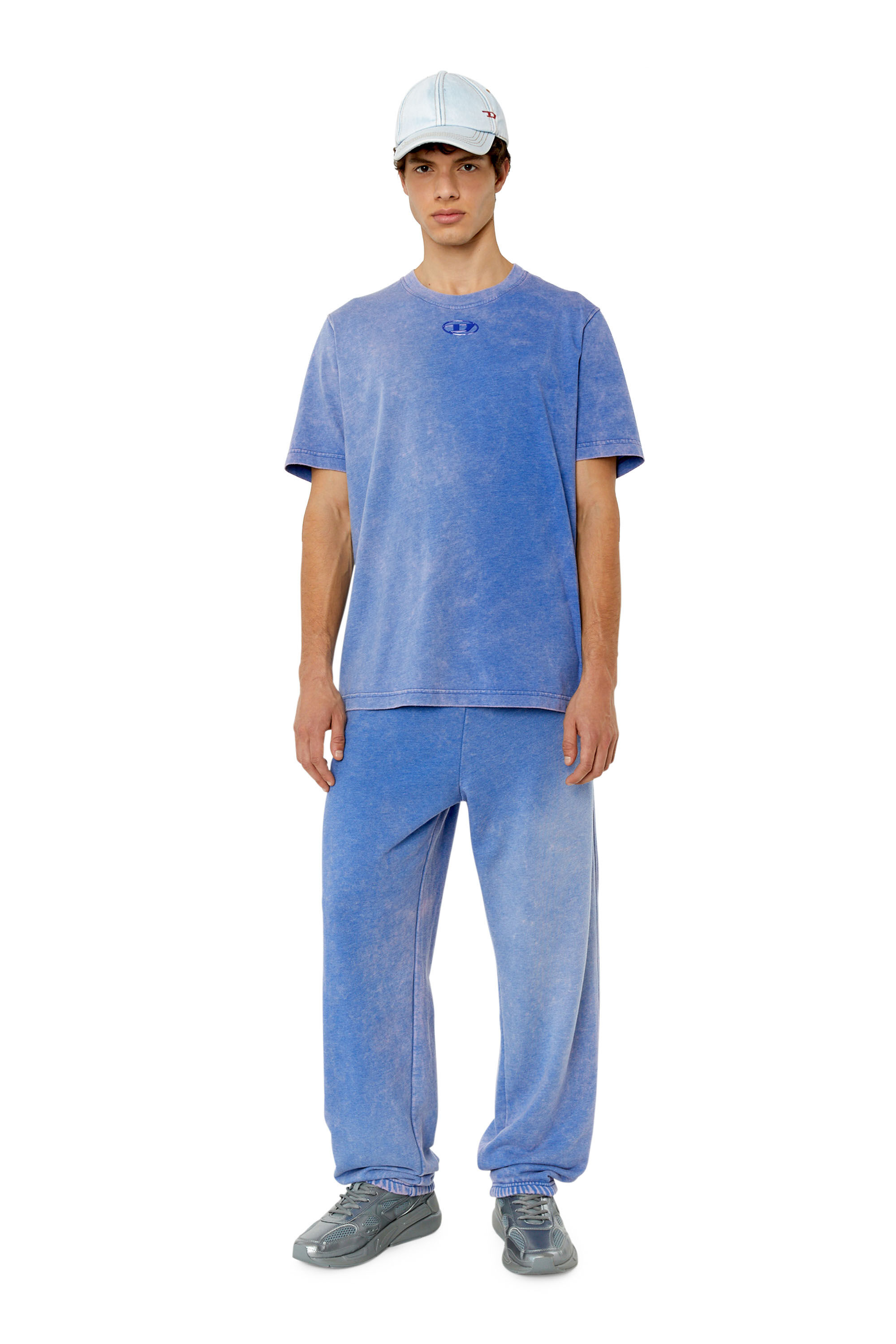 Diesel - T-JUST-G1, T-shirt avec traitement blanchi Homme in Bleu - 1