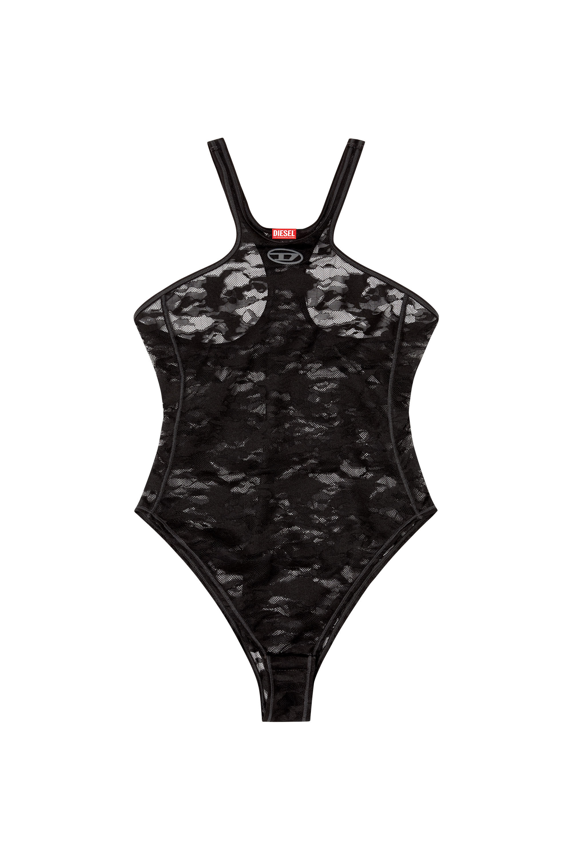 Diesel - CHRISTIE-UTLT, Female's Camo lace bodysuit in Black - 5