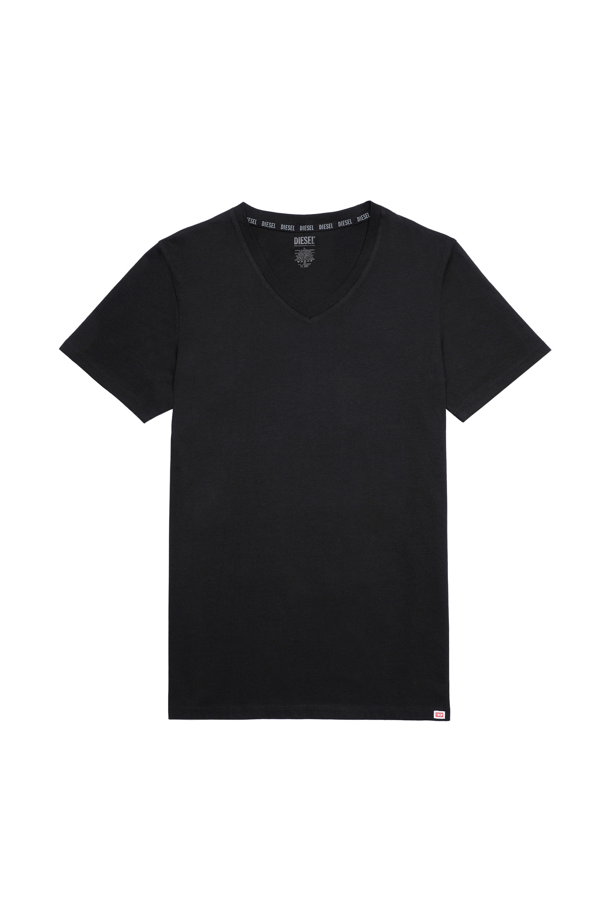 Diesel - UMTEE-MICHAEL-TUBE-TWOPACK, Male's Two-pack V-neck T-shirts with D patch in Black - 2