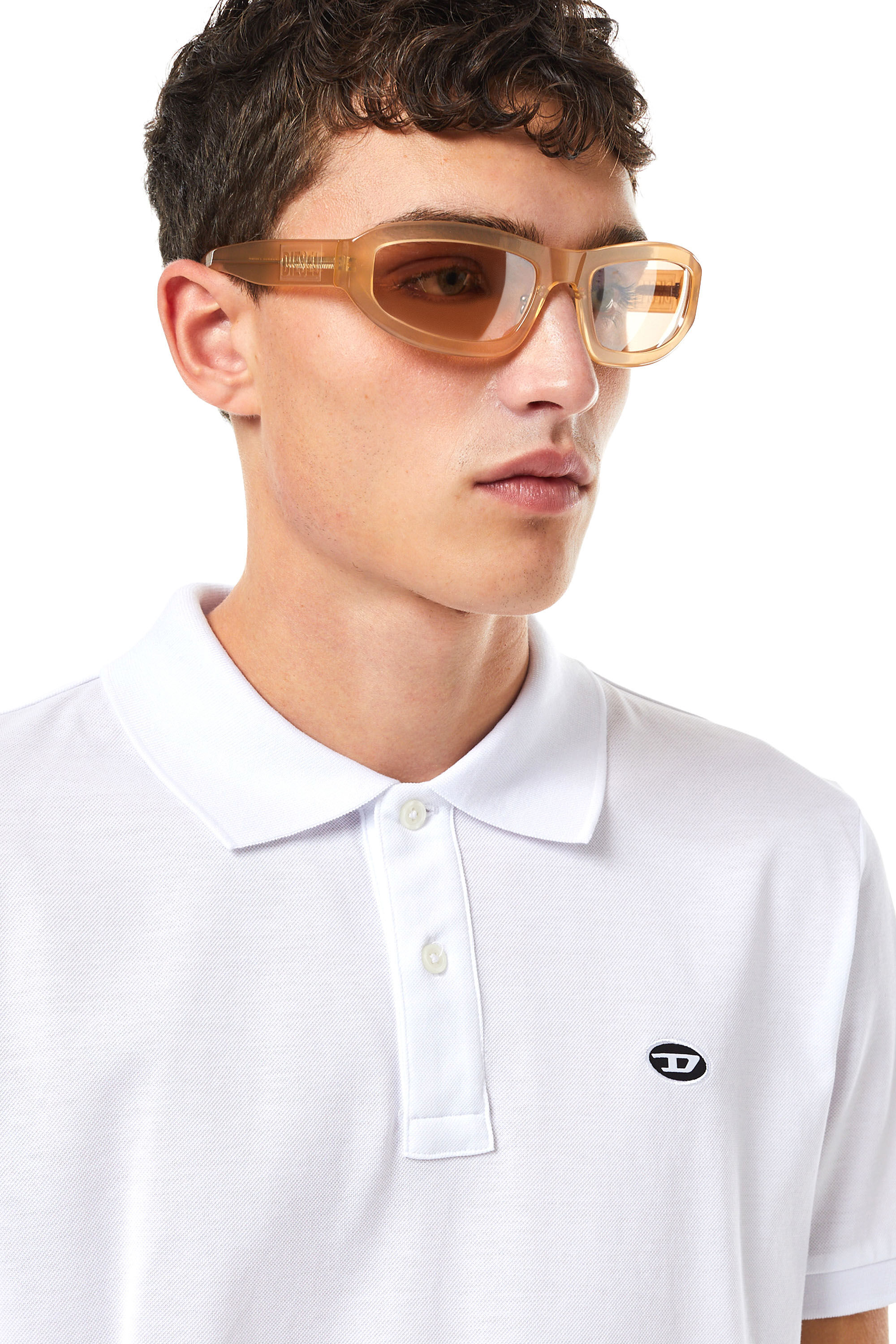 Diesel - T-SMITH-DOVAL-PJ, Male's Polo shirt with oval D patch in White - 5