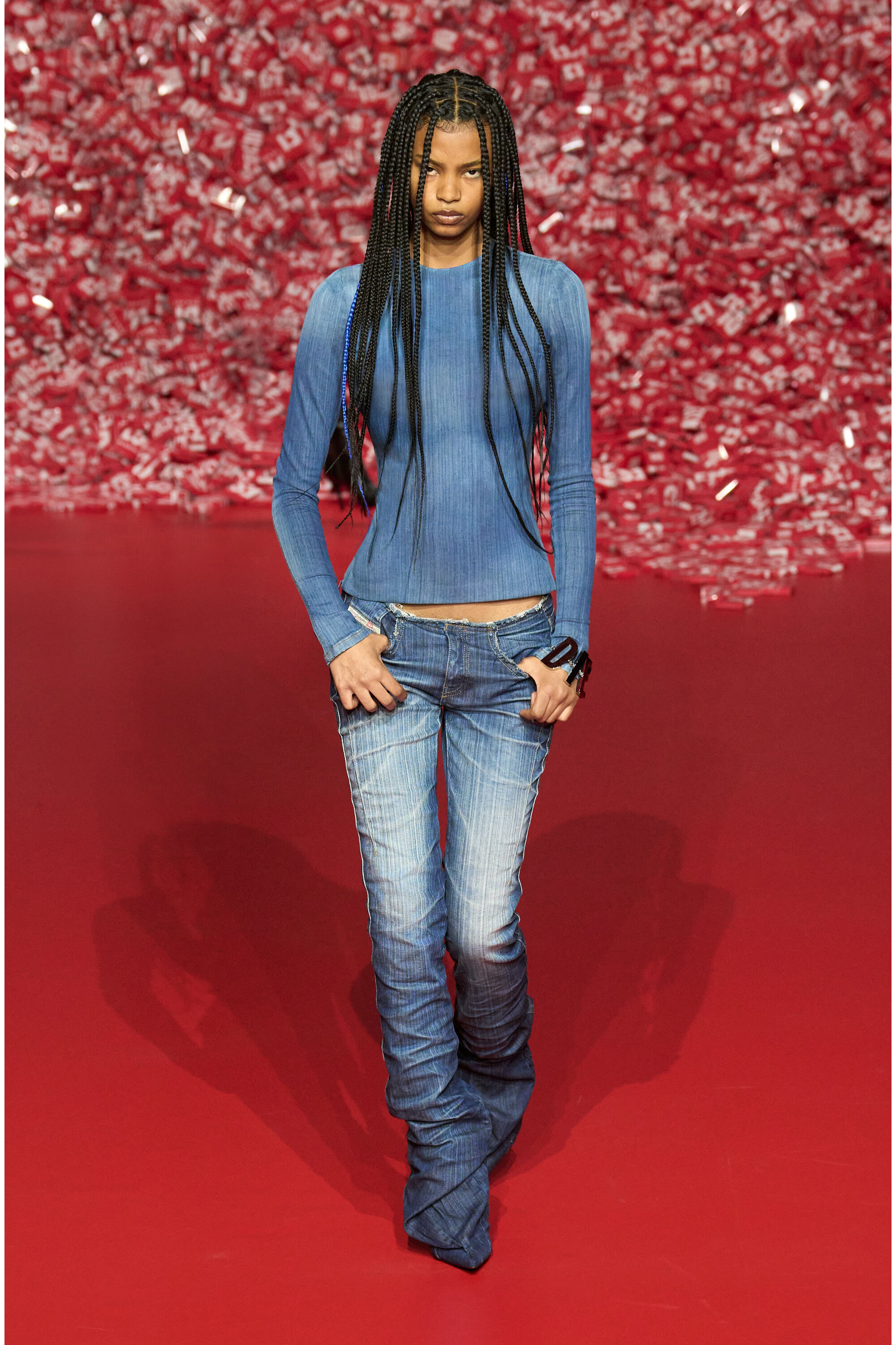 Diesel - DE-BOB-FSD1, Top en denim con fit de segunda piel Mujer in Azul marino - 5