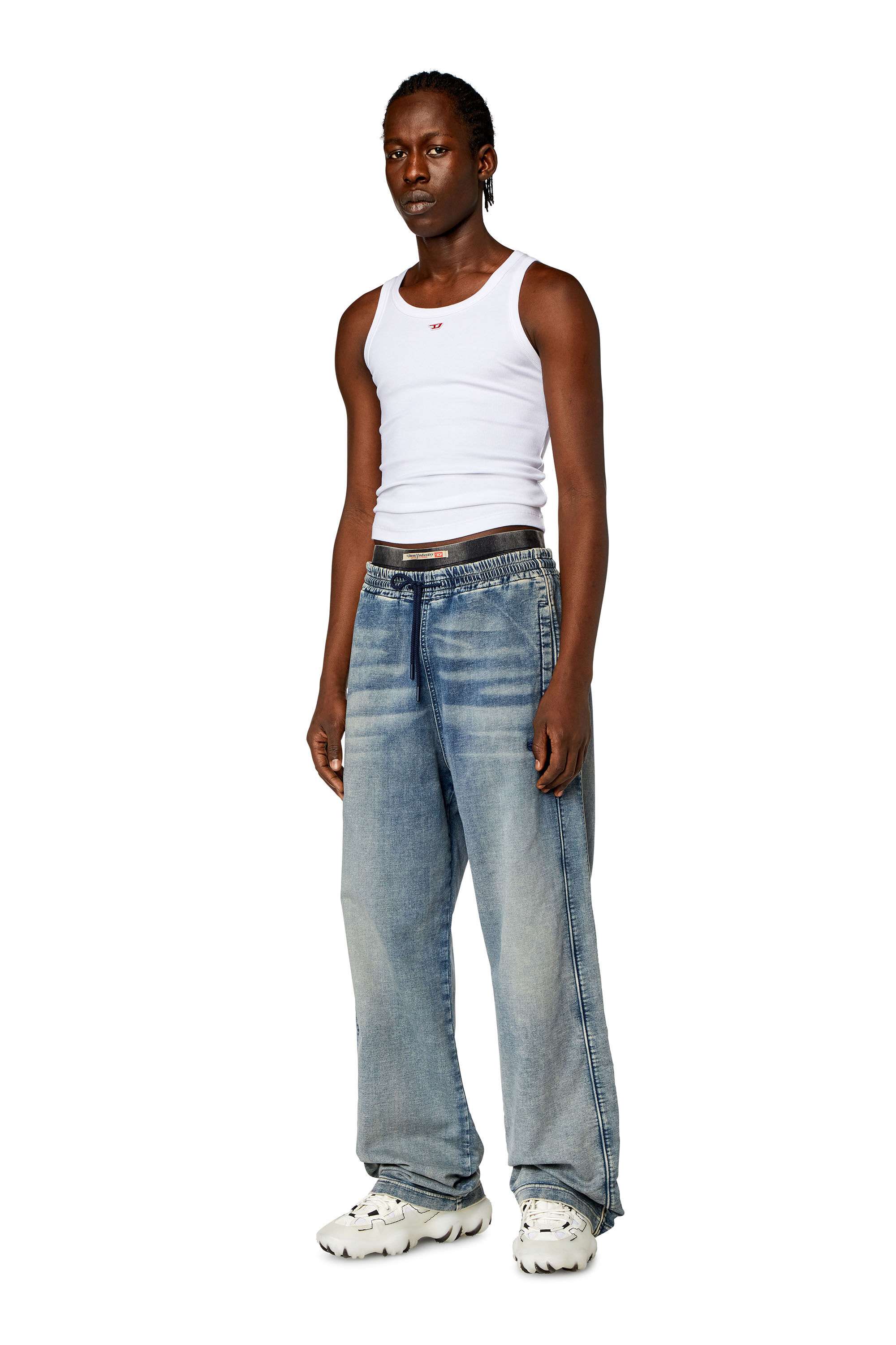 Diesel - Unisex's Relaxed D-Martyans Track Denim 068JS, Medium Blue - 1