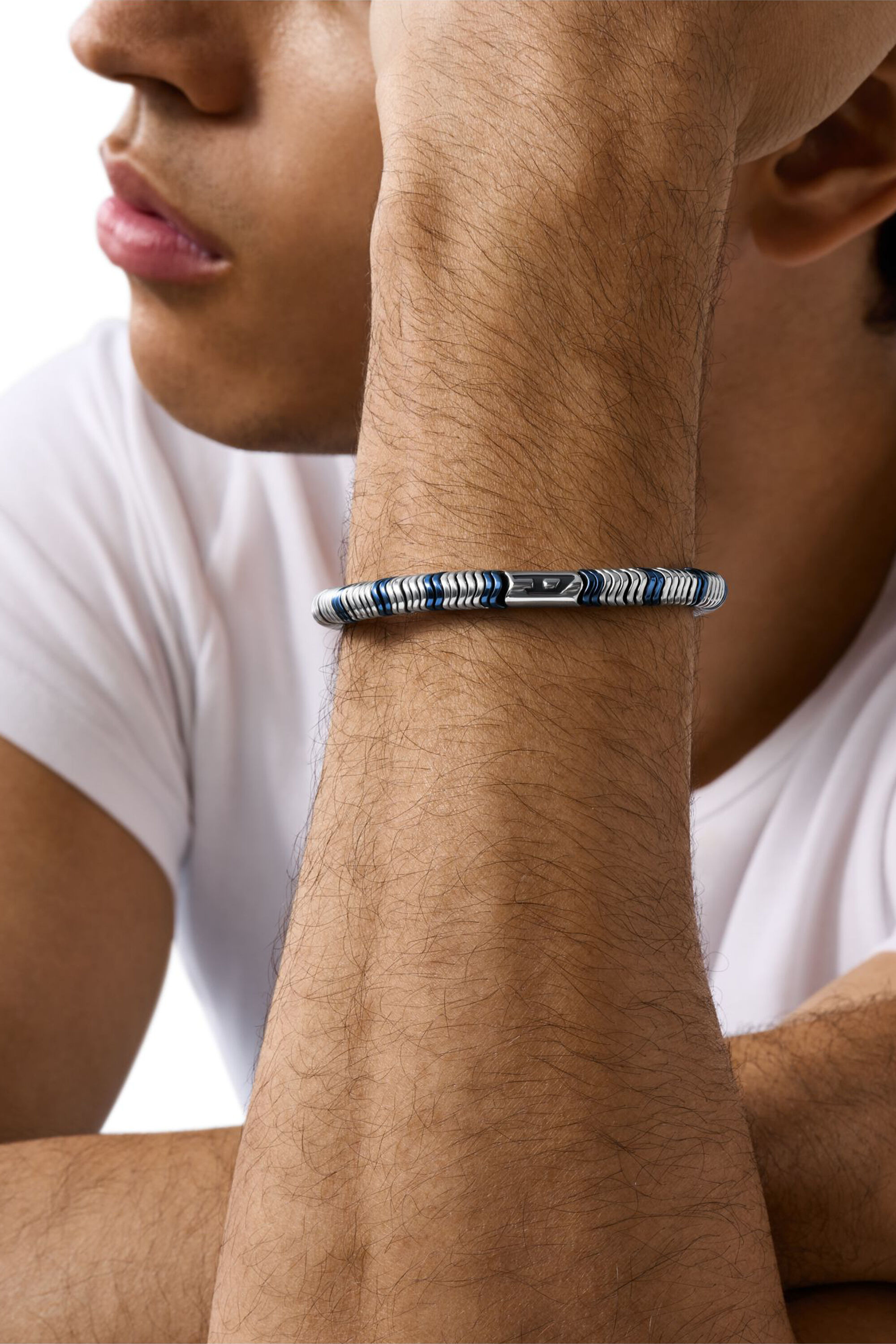 Women's Hematite Beaded Bracelet | Silver | Diesel