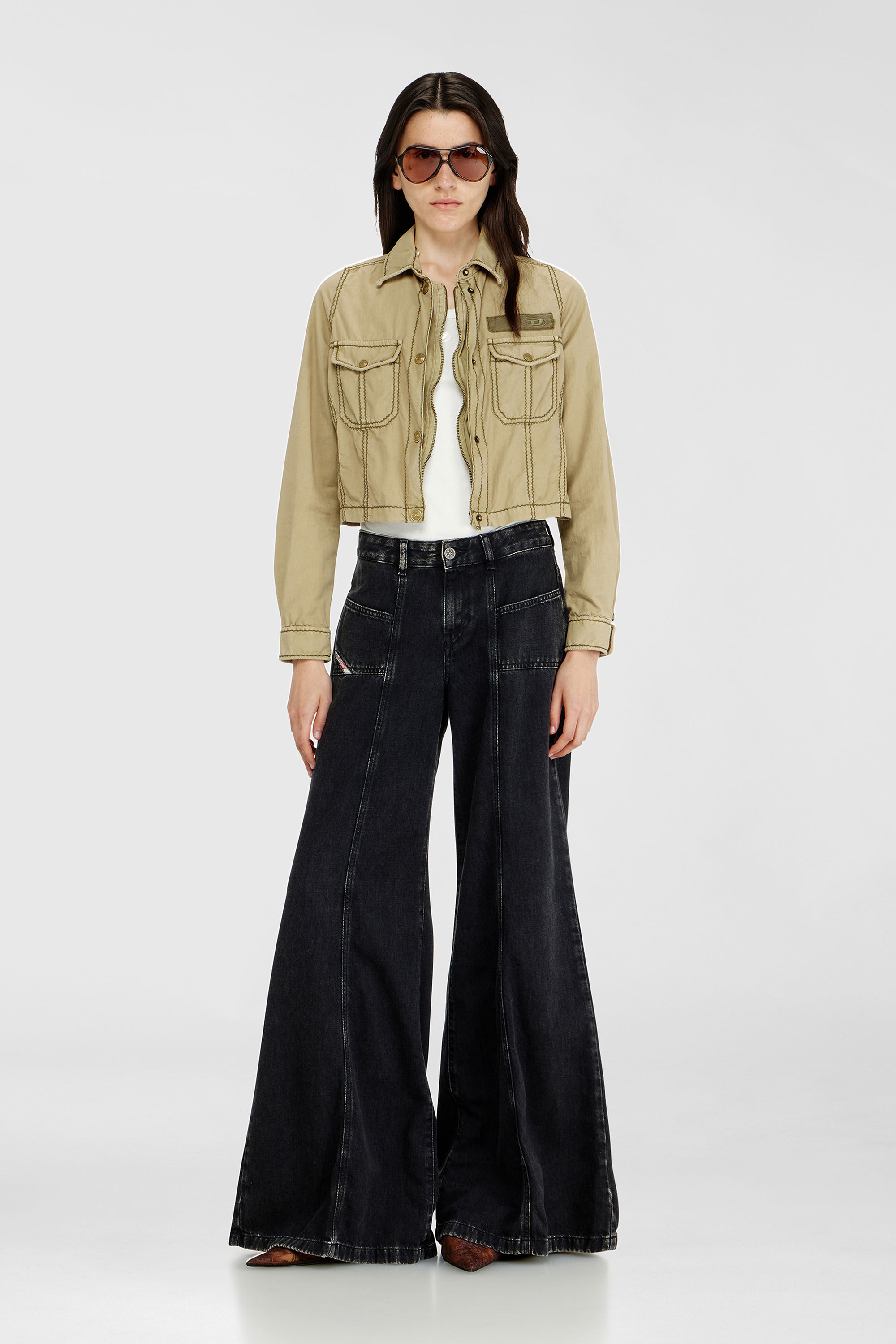 DIESEL Flare Jeans D-Akii W27 ブラック Women's Flare Jeans | Black/Dark grey | Diesel D-Akii