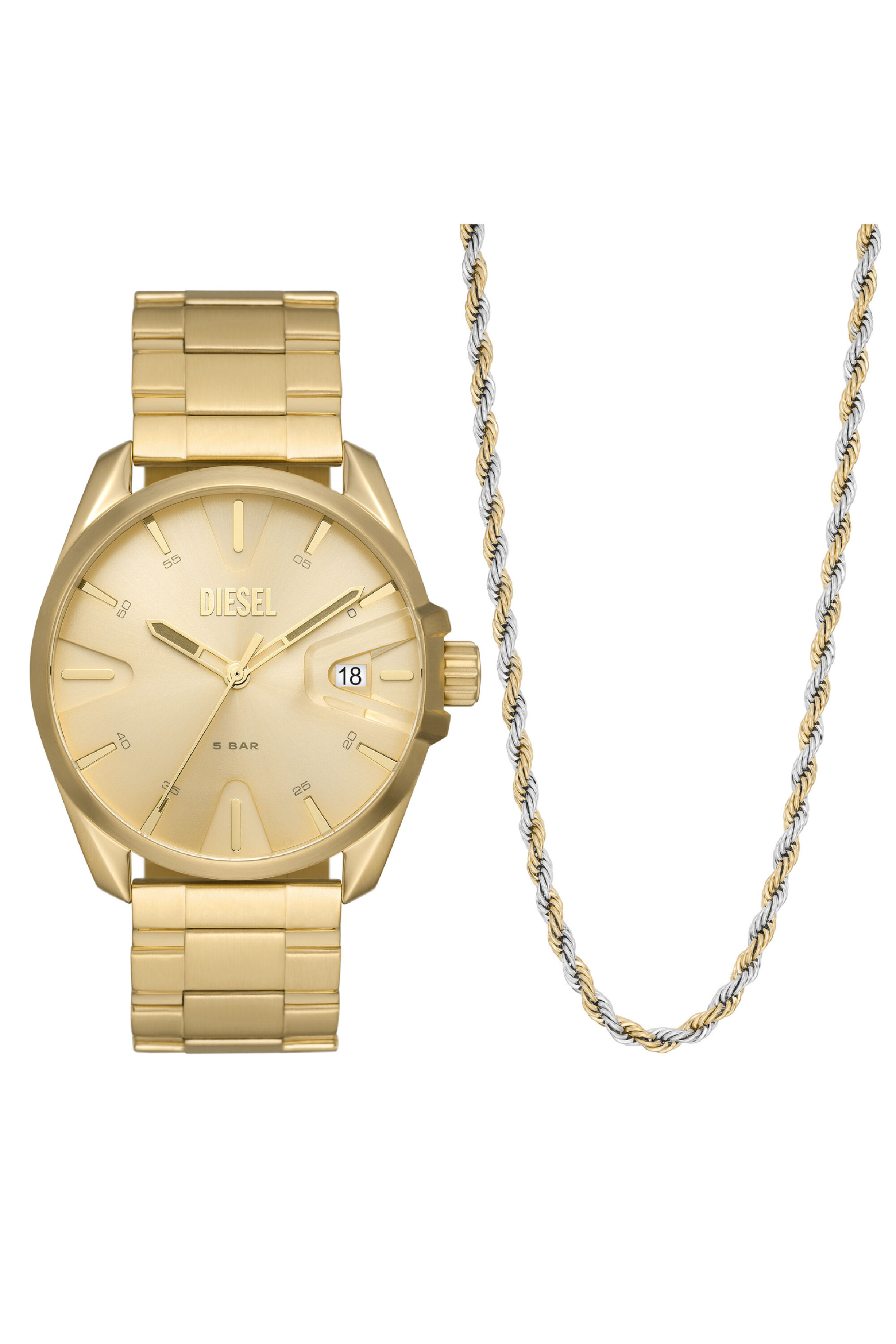 Women's MS9 watch and necklace Set | Gold | Diesel