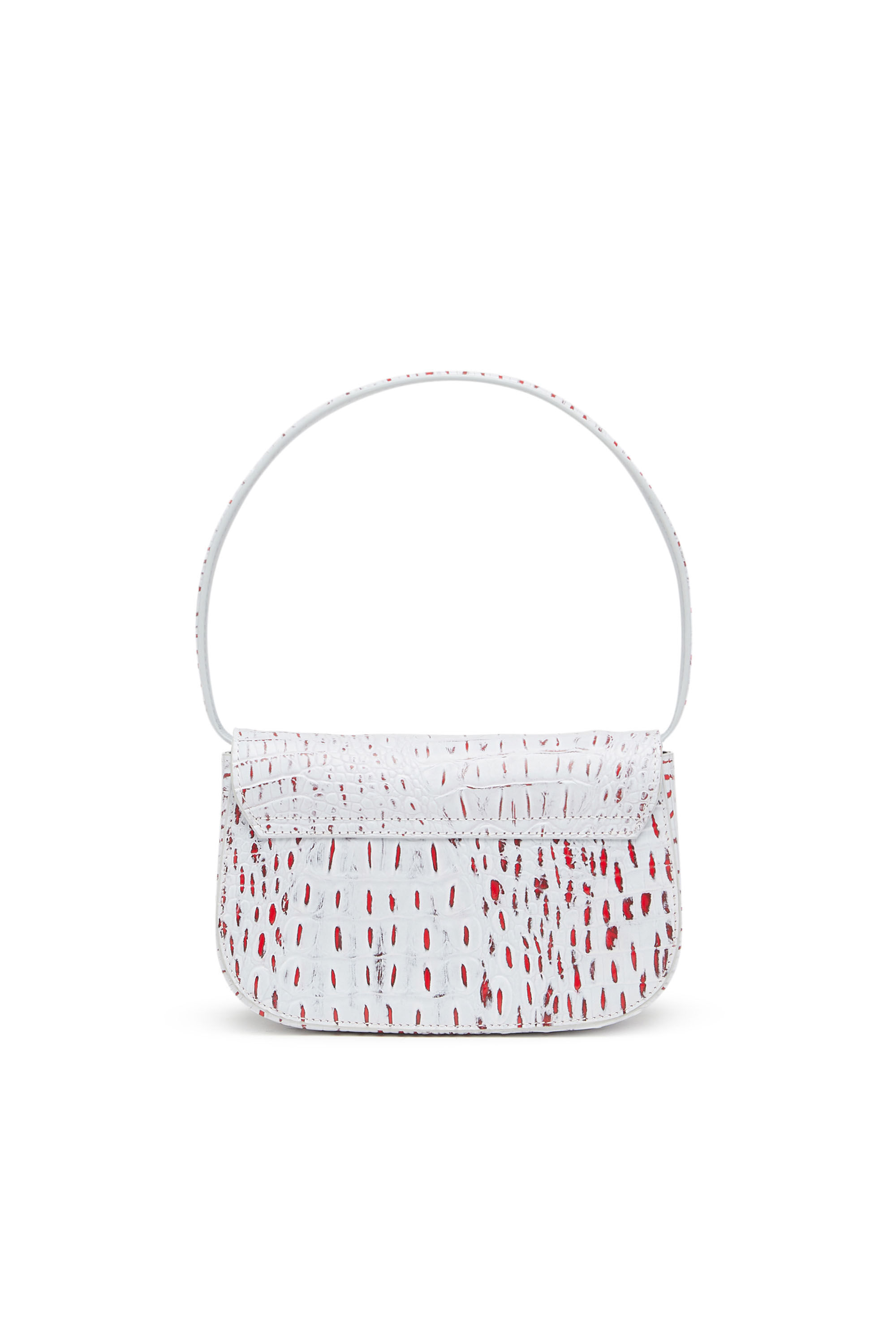 Diesel - 1DR, 1DR - Sac iconique à bandoulière avec imprimé croco et logo oval D Femme in Blanc - 3