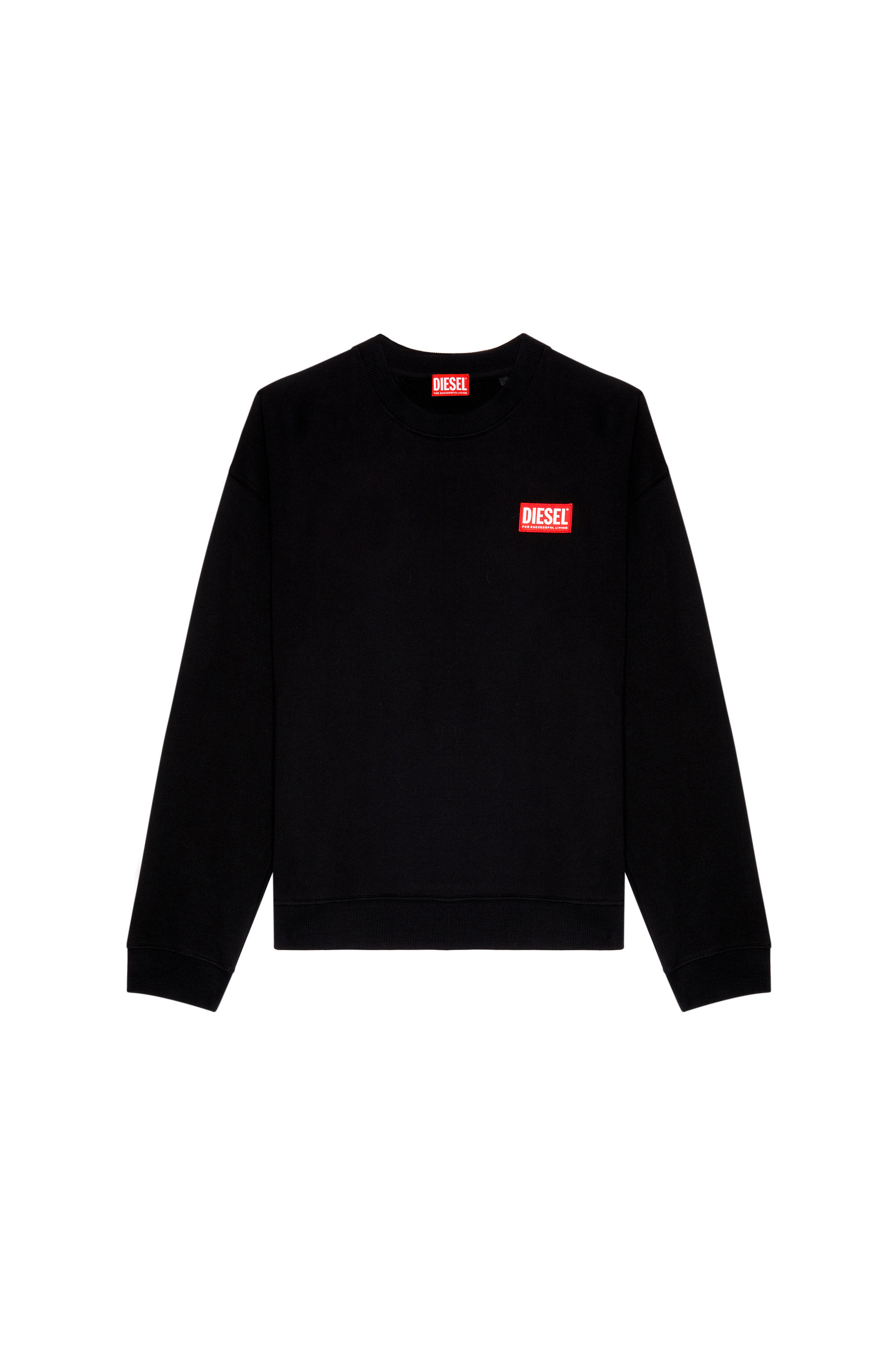 Diesel - S-NLABEL-L1, Sweat-shirt oversize avec empiècement à logo Homme in Noir - 2