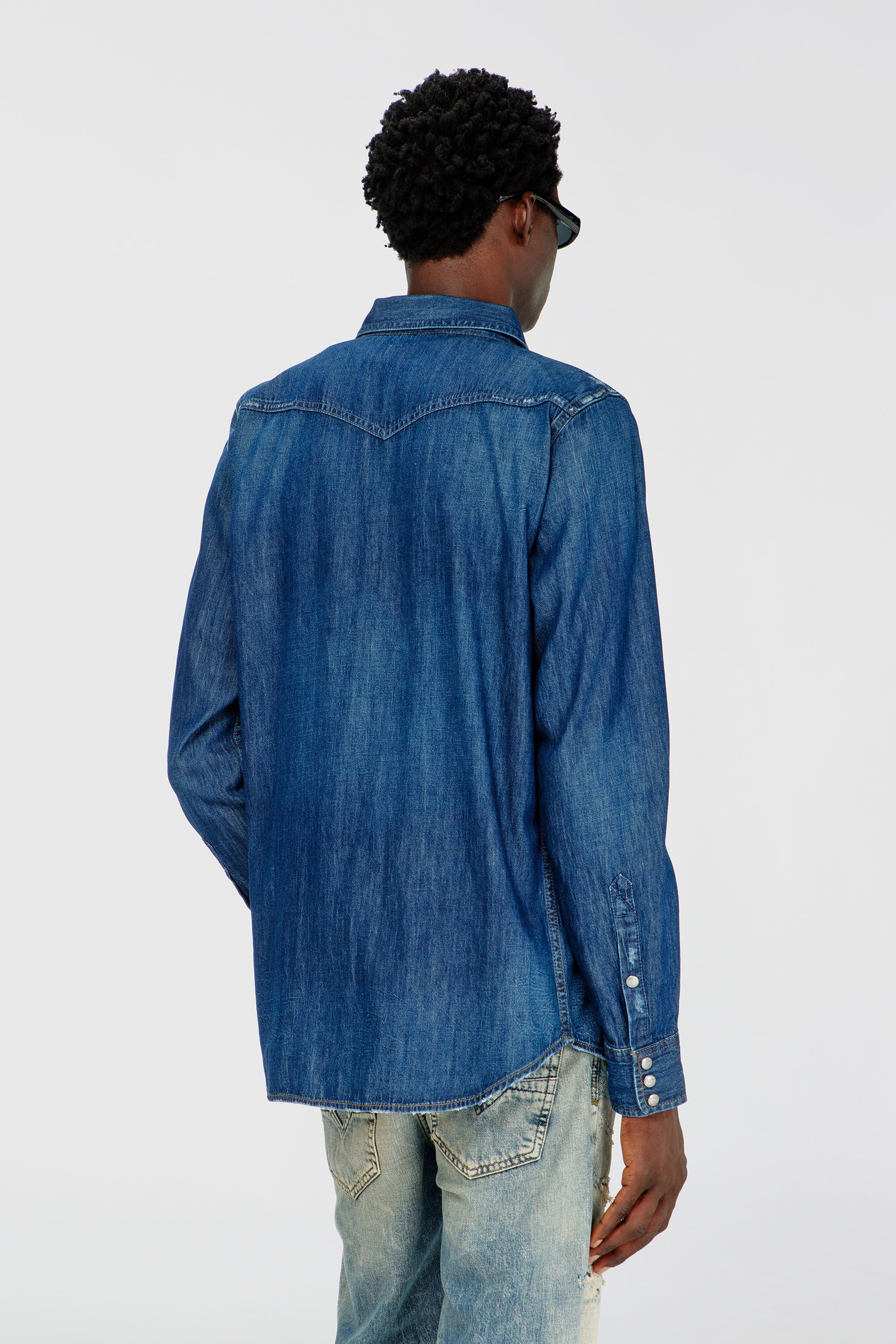 Diesel - D-VEGA, Sobrecamisa denim Hombre in Azul marino - 4