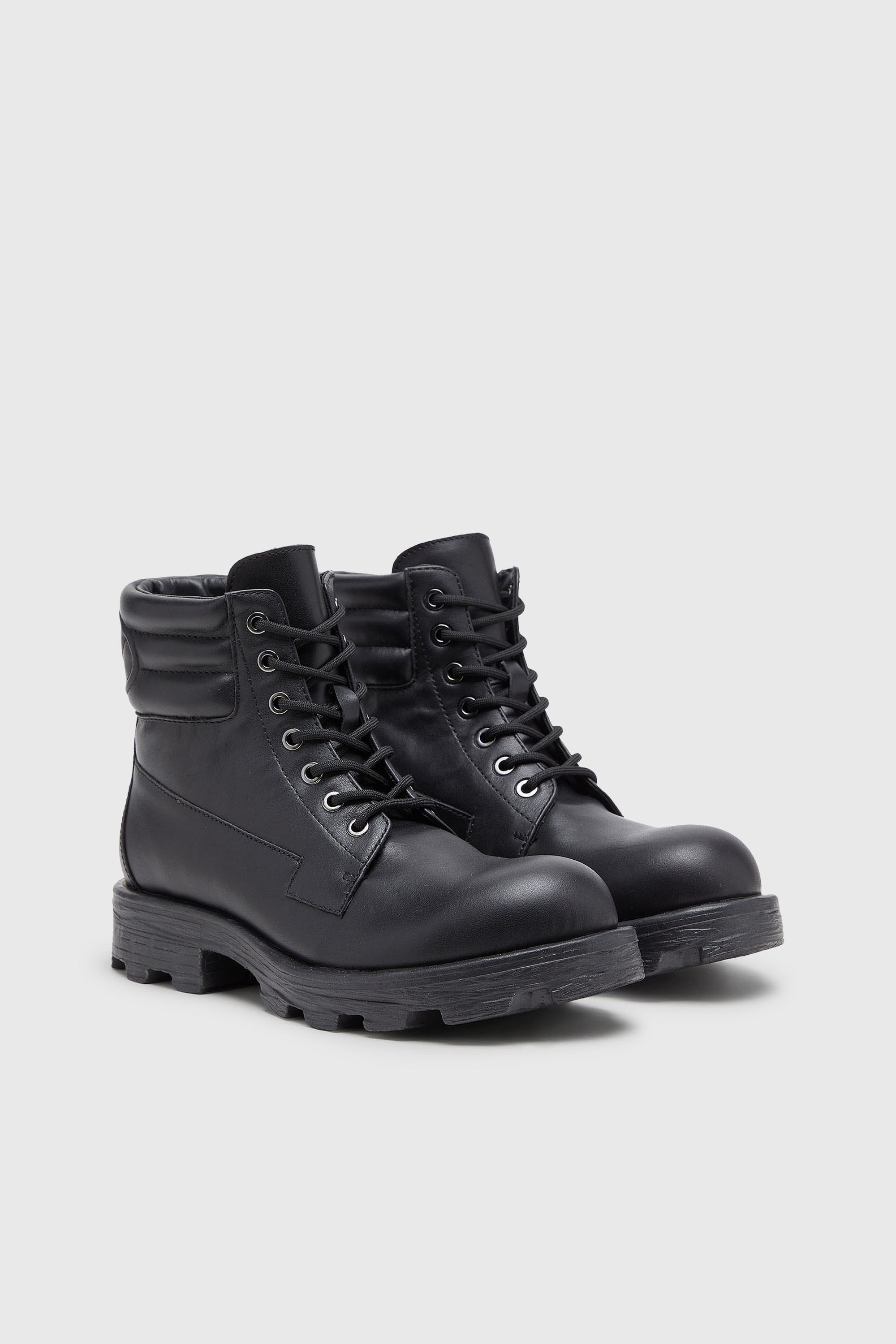 Men's D-Hammer - Combat boots in leather | Black | Diesel US