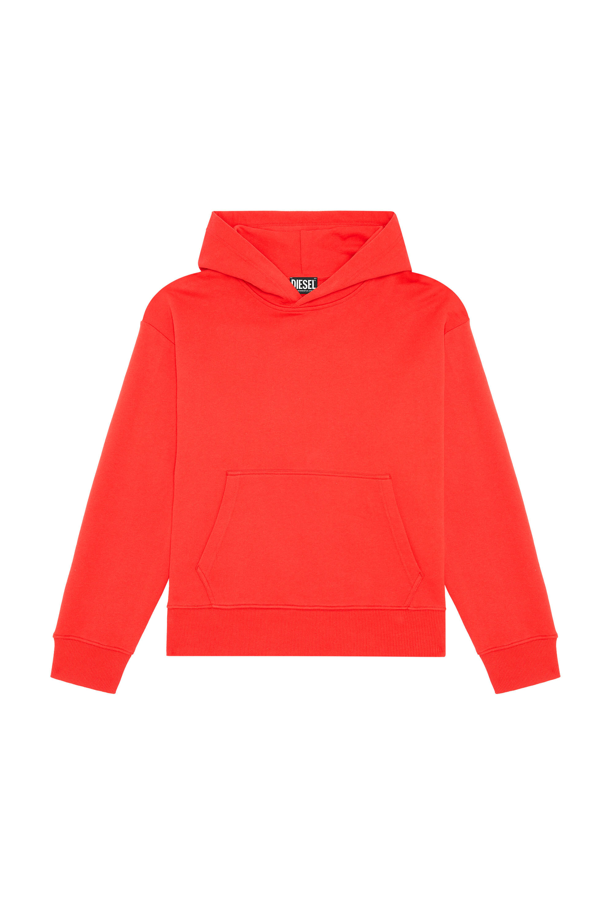 Diesel - S-MACS-HOOD-MEGOVAL, Man's Hoodie with back maxi D logo in Red - 2