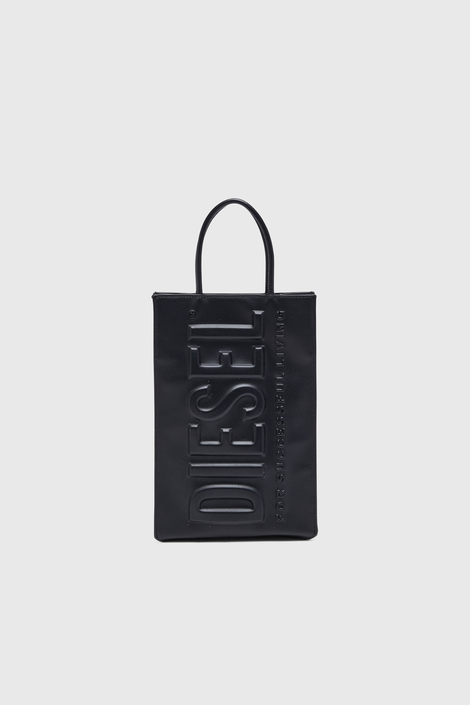 Diesel - DSL 3D SHOPPER M X, Man's Dsl 3D M-PU tote bag with embossed logo in Black - 2