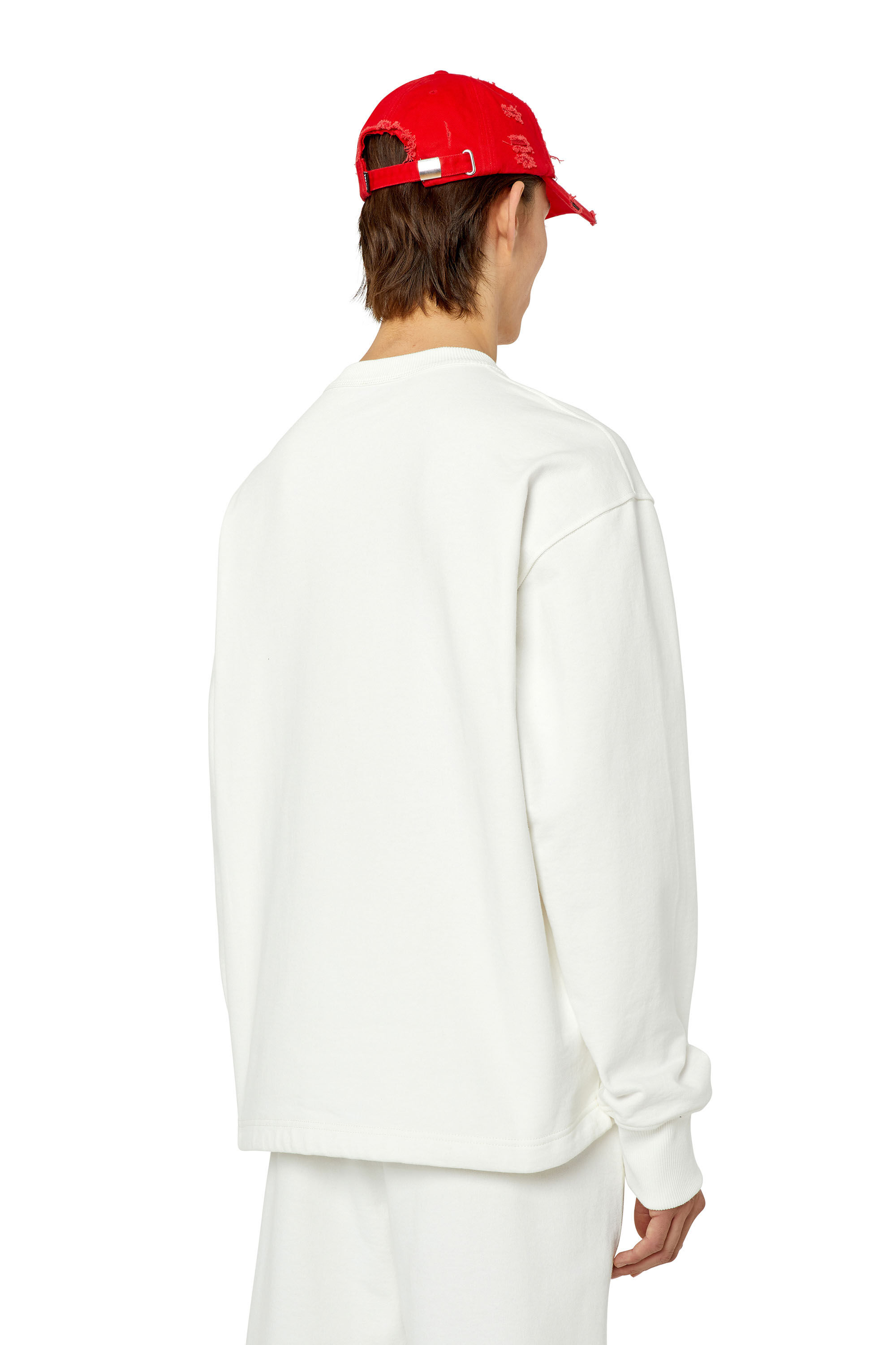 Diesel - S-MACSLESS, Male's Sweatshirt with embroidered crown logo in White - 4