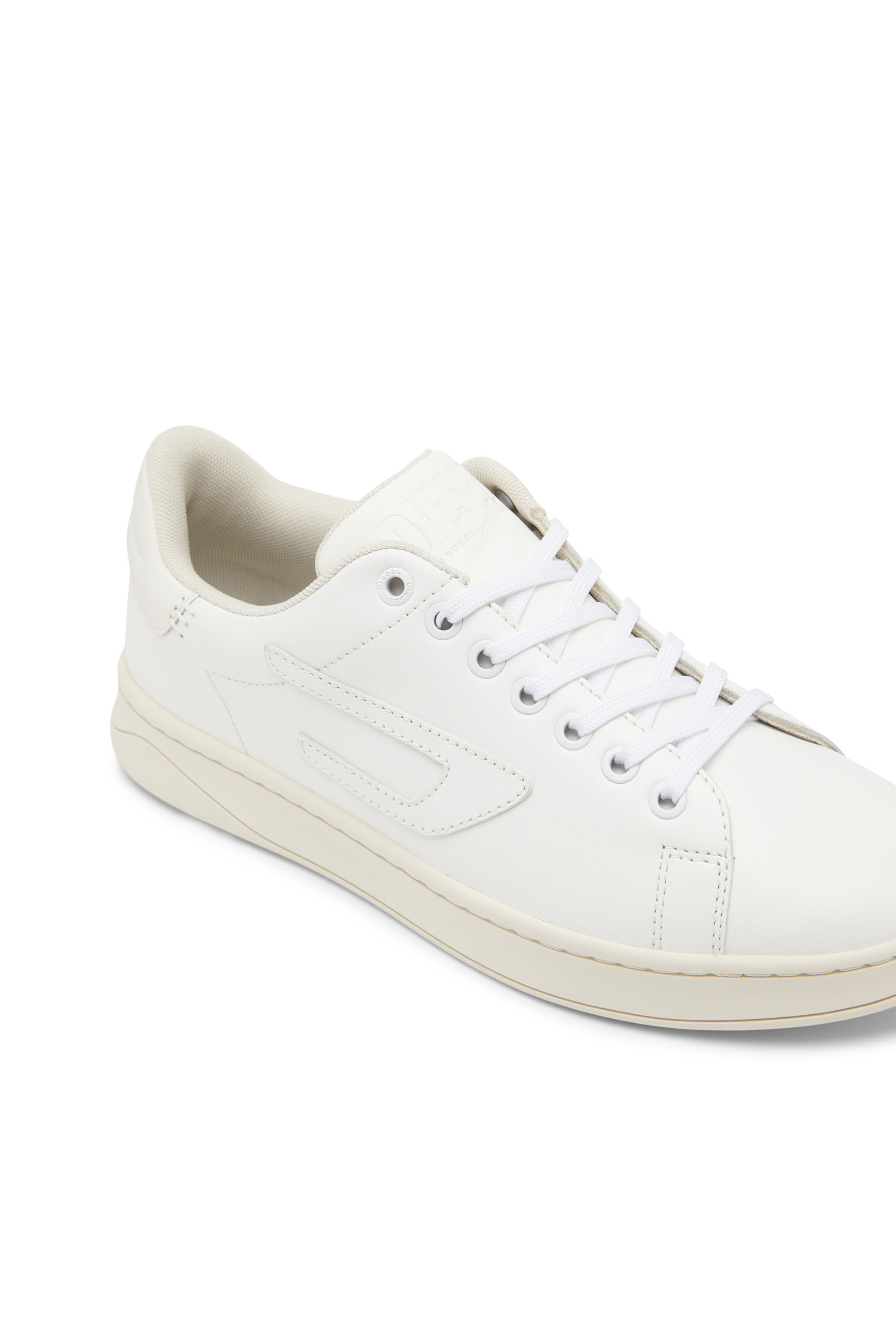 Diesel - S-ATHENE LOW W, Female's S-Athene Low-Low-top leather sneakers with D patch in White - 6