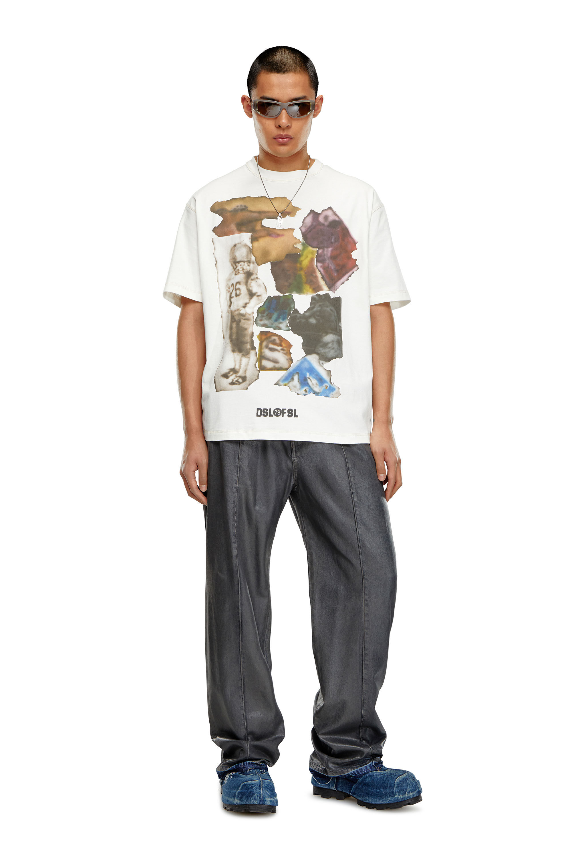 Diesel - T-WASH-N3, Man's T-shirt with airbrush print in White - 1