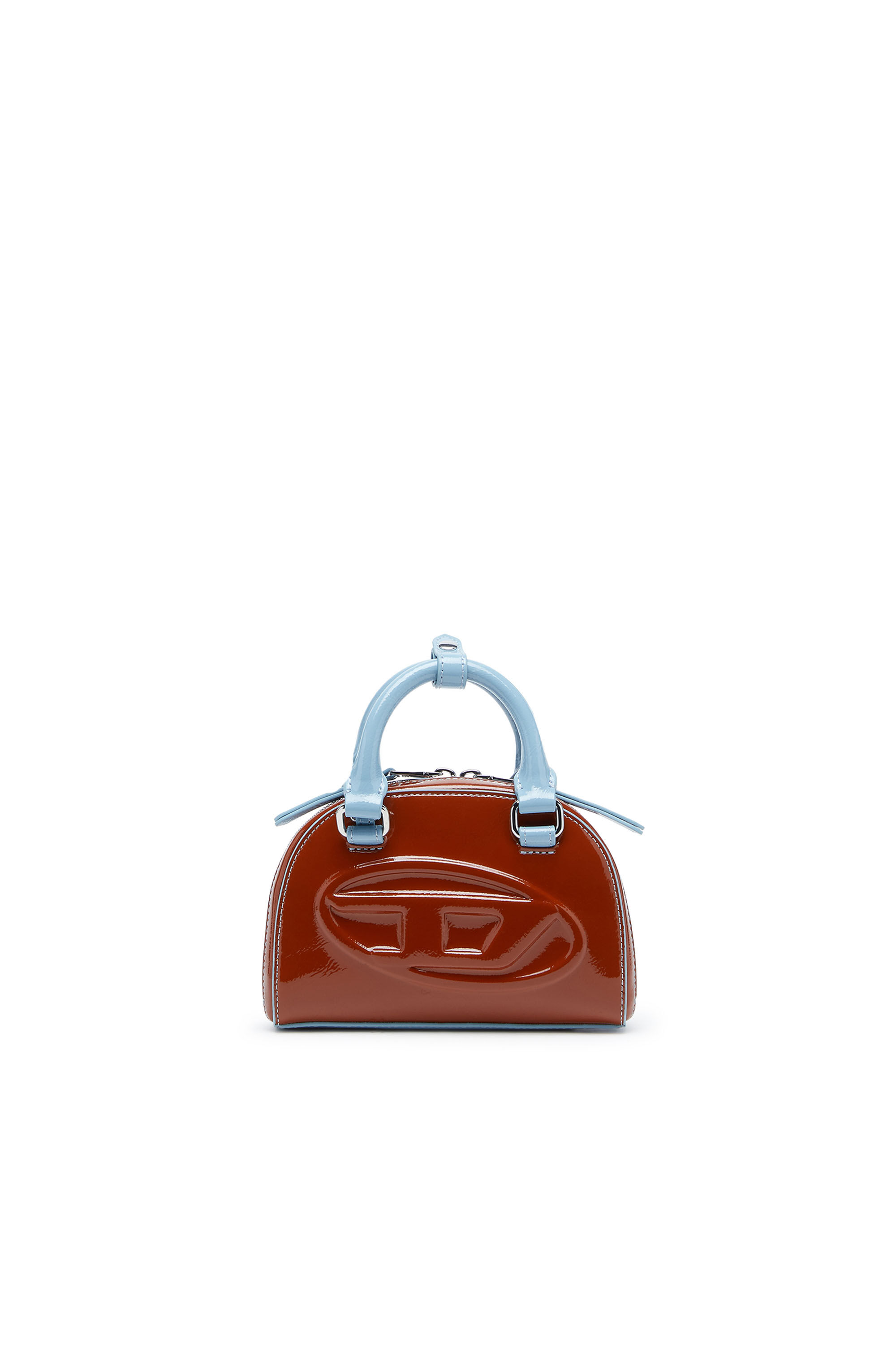 Women's 1DR Dome-Slim bowling bag with naplak effect | Brown | Diesel