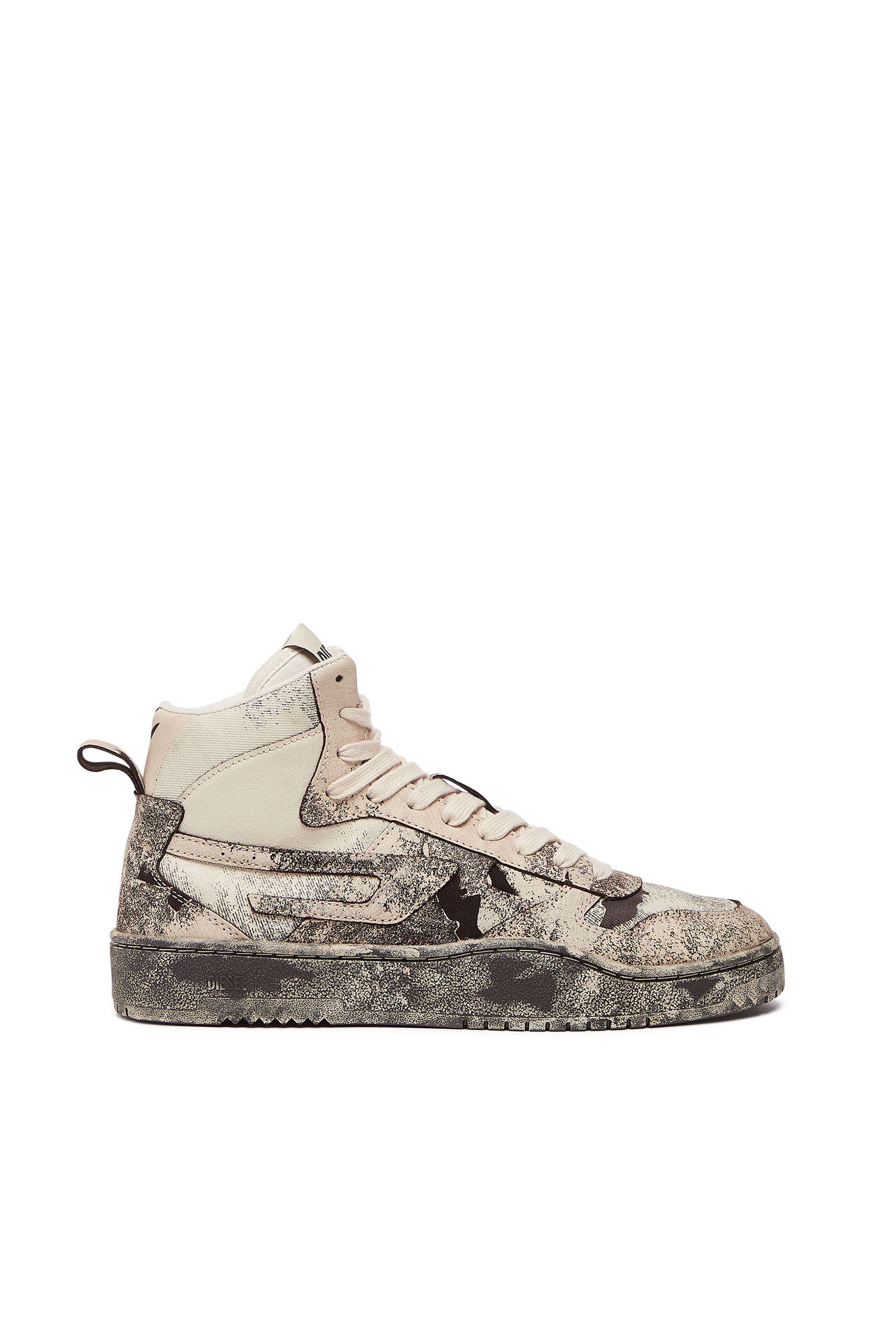 Diesel - S-UKIYO V2 MID, Male's S-Ukiyo V2 Mid - High-top camo sneakers with peel-off effect in Pink/Black - 1