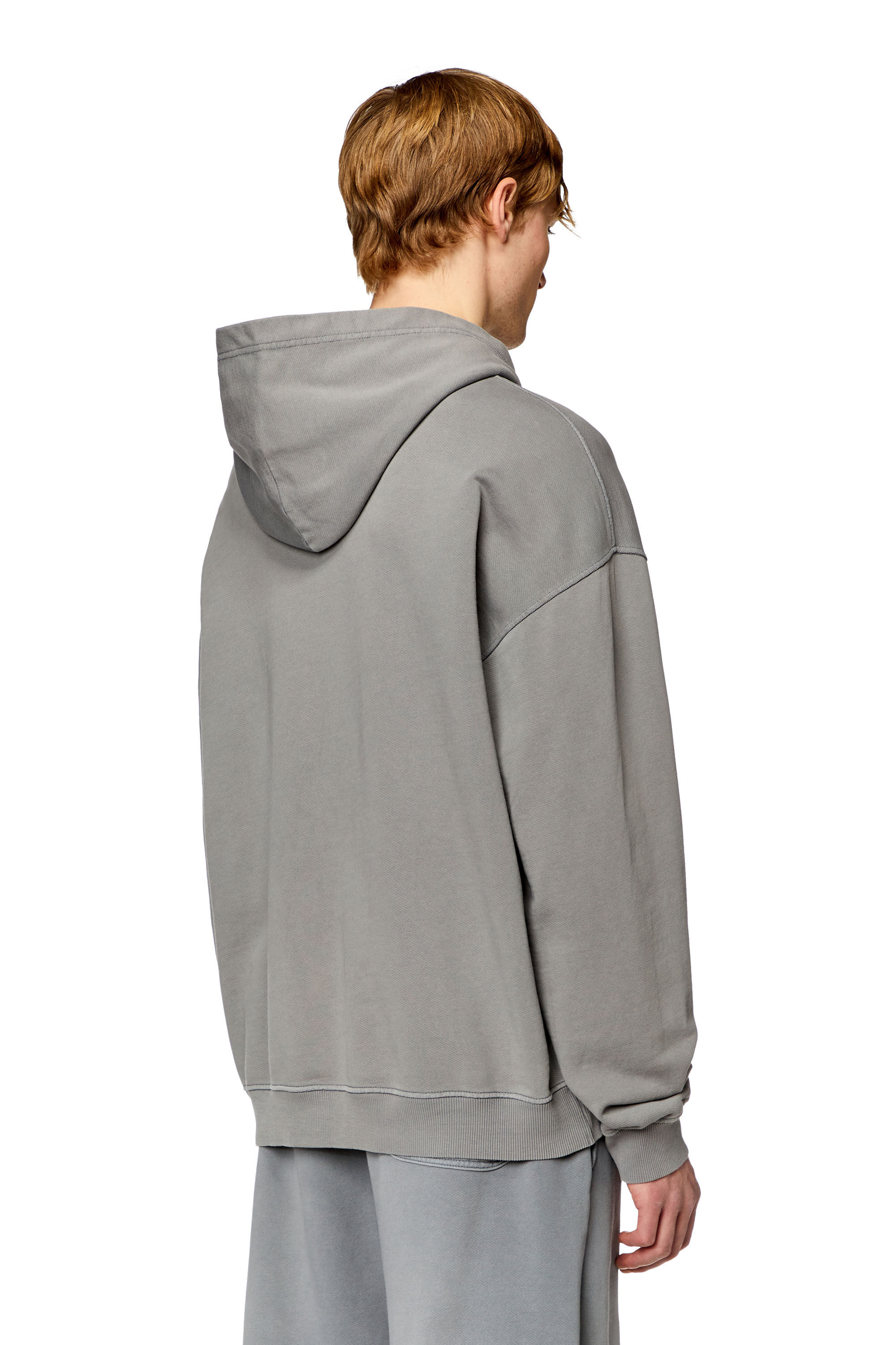 Diesel - S-BOXT-HOOD, Sweat-shirt à capuche universitaire avec empiècements LIES Homme in Gris - 4