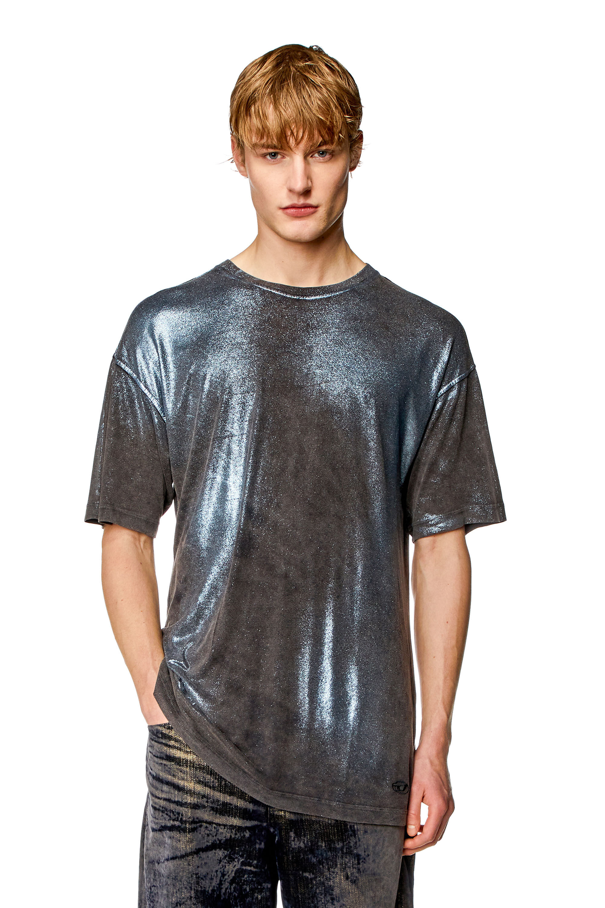 Men's Faded metallic oversized T-shirt | Diesel