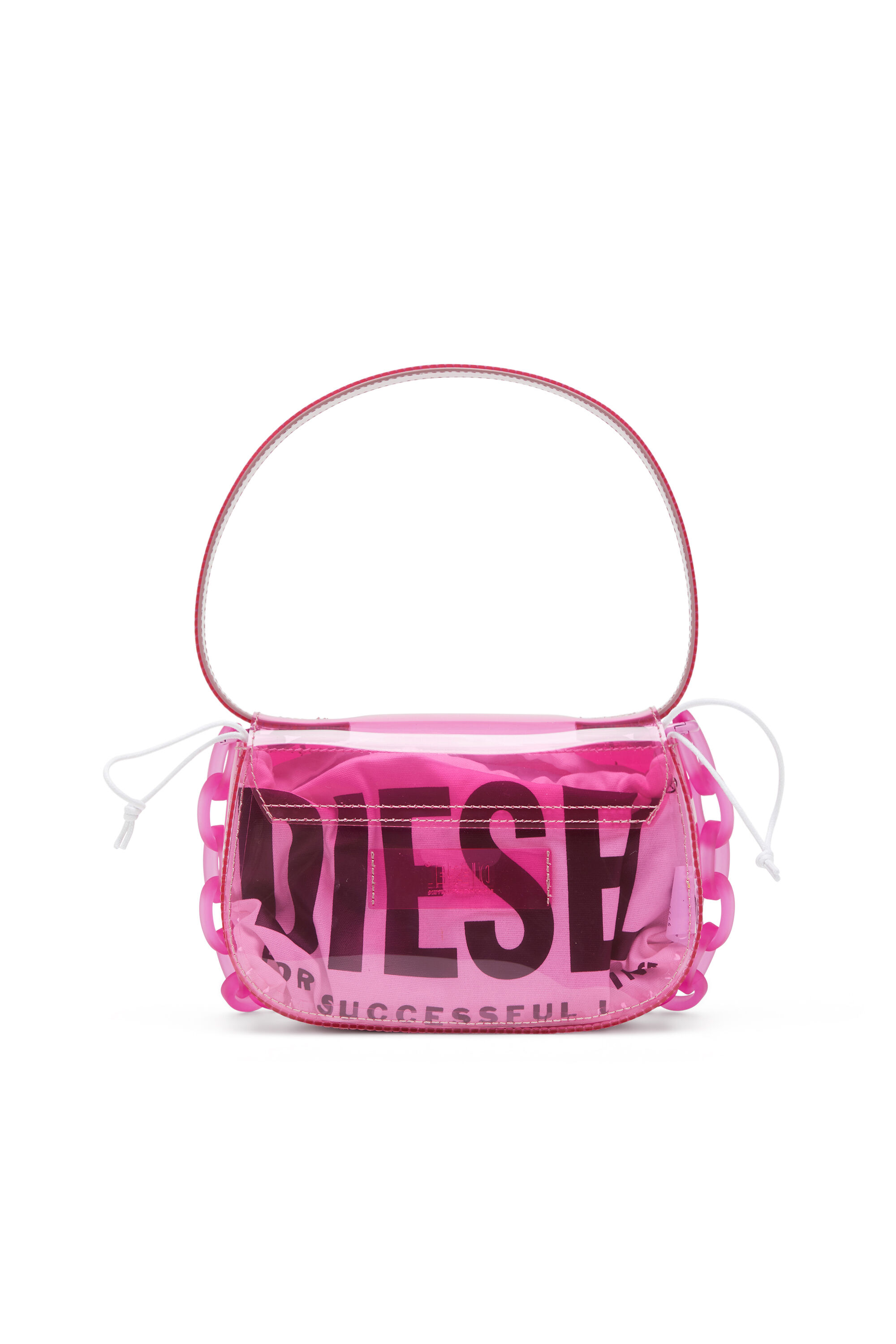 Women's 1DR-Iconic shoulder bag in transparent TPU | Pink | Diesel