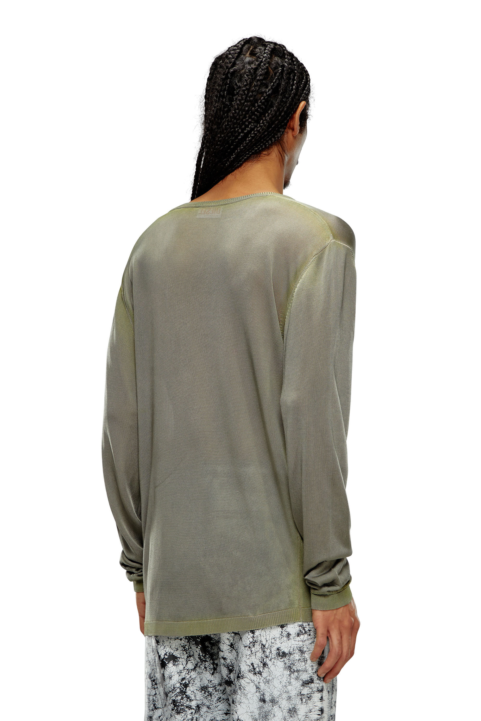 Diesel - K-MIRTO, Pull dégradé avec col en V Homme in Vert - 4