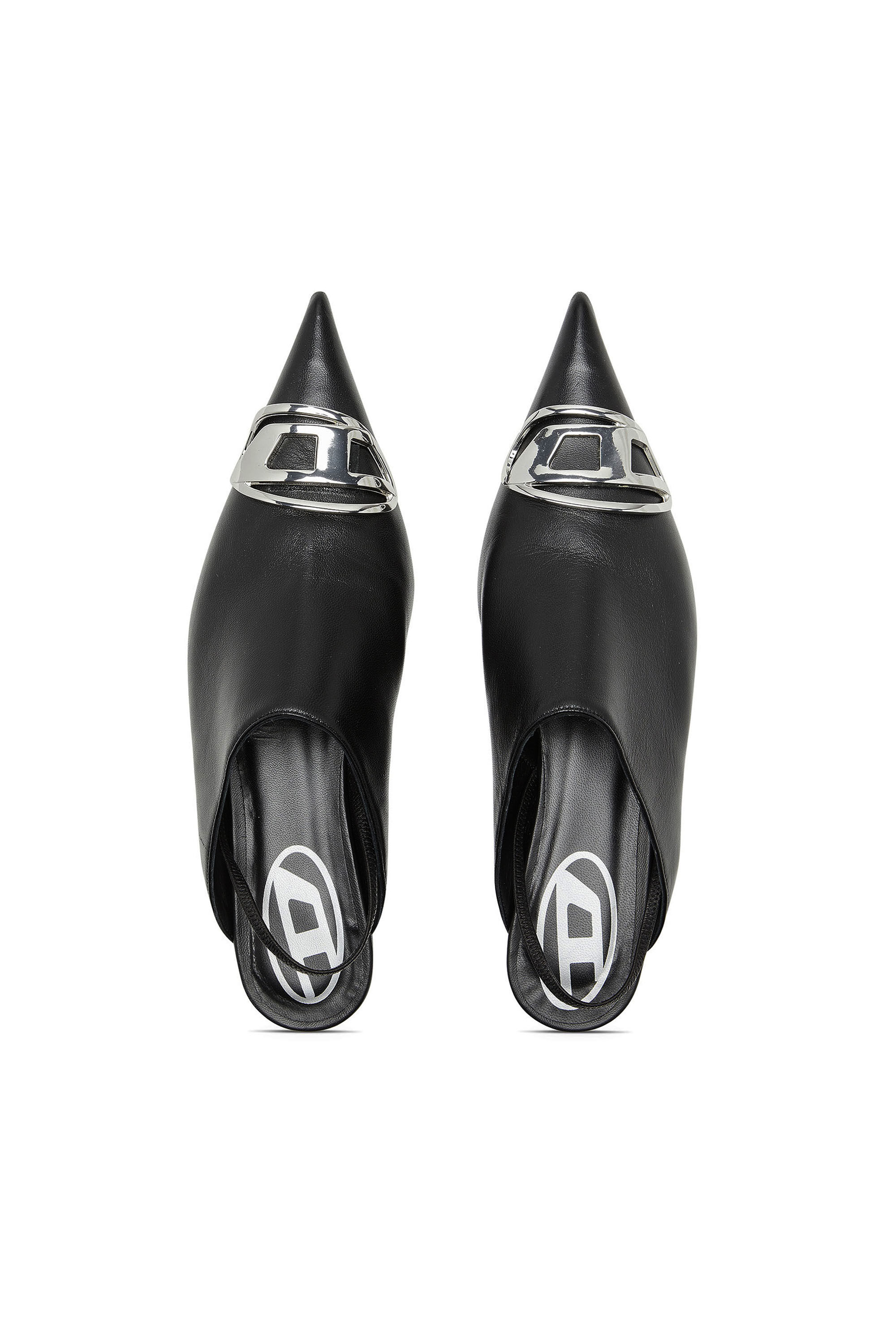 Diesel - D-VENUS B, D-Venus-Mules à bride arrière en cuir nappa Femme in Noir - 5