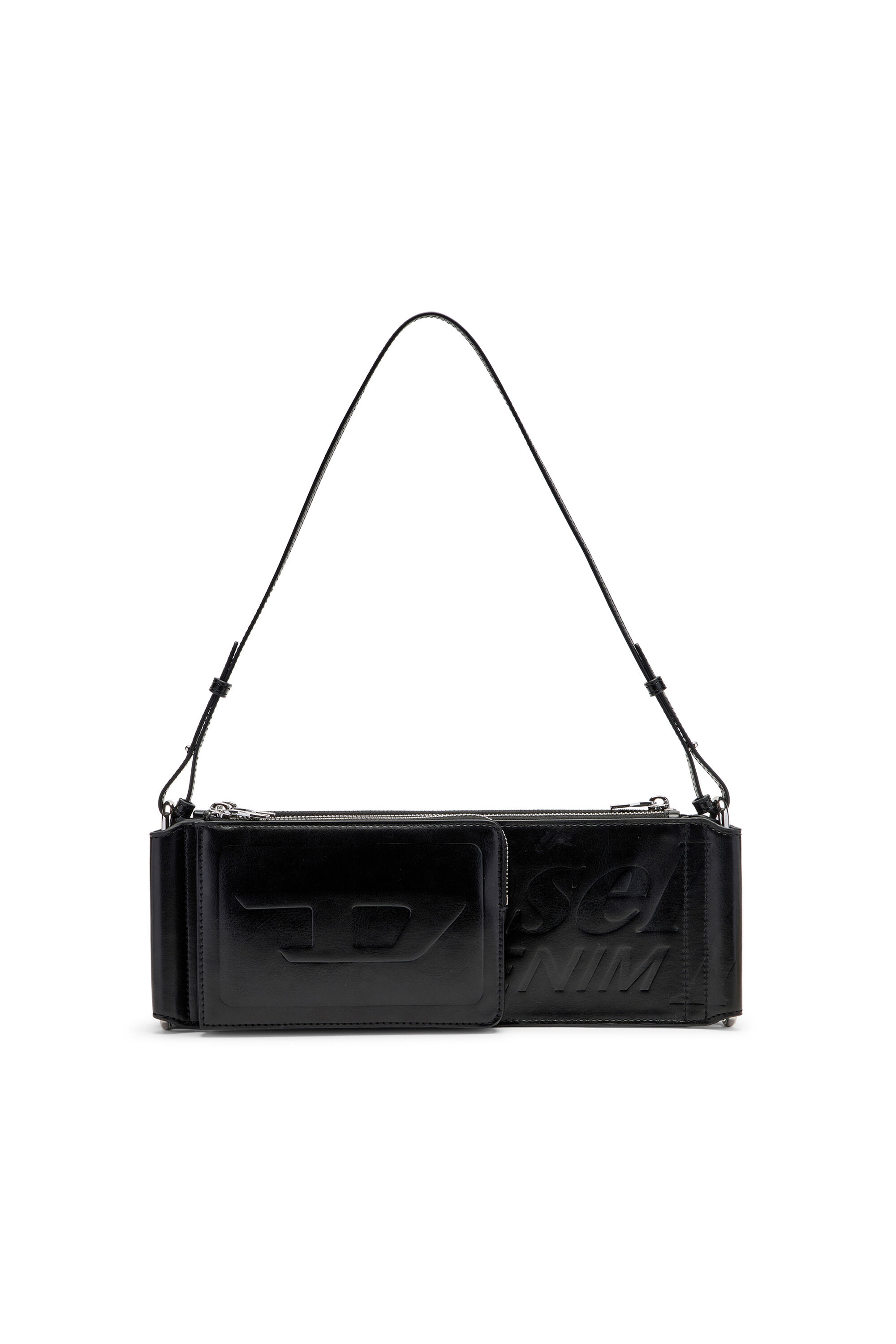 Women's Flag-D-Modular logo-embossed shoulder bag | Black | Diesel