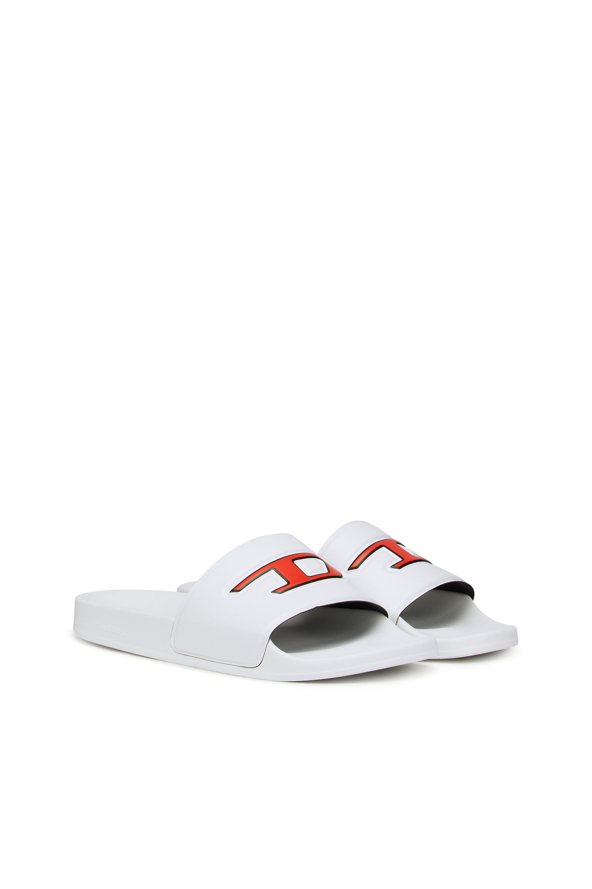 Diesel - SA-MAYEMI D, Sa-Mayemi D - Claquettes de piscine avec logo D intégré Homme in Blanc - 2