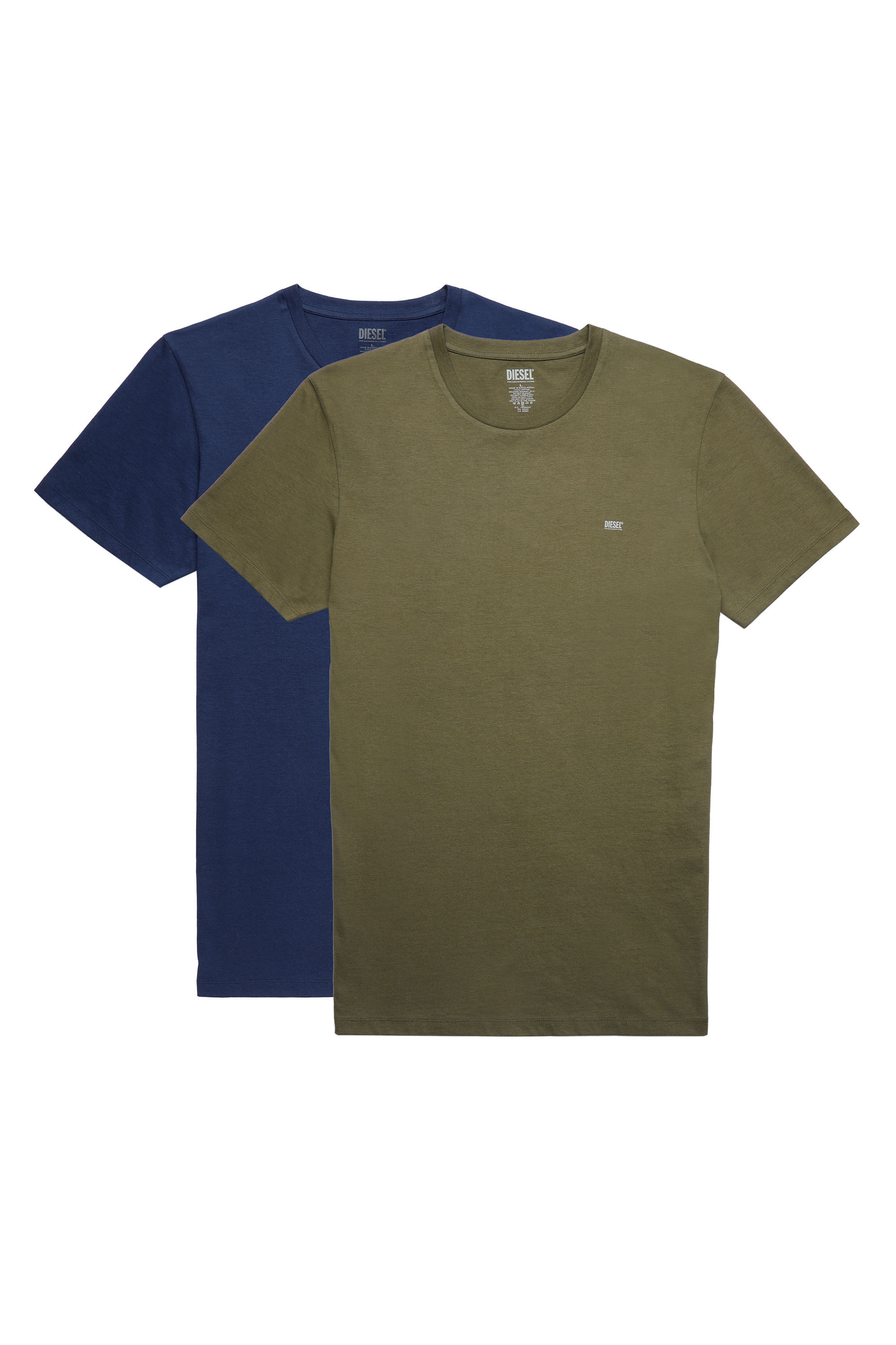 Diesel - UMTEE-RANDAL-TUBE-TWOPACK, Male's Two-pack of T-shirts with logo print in Blue/Green - 1