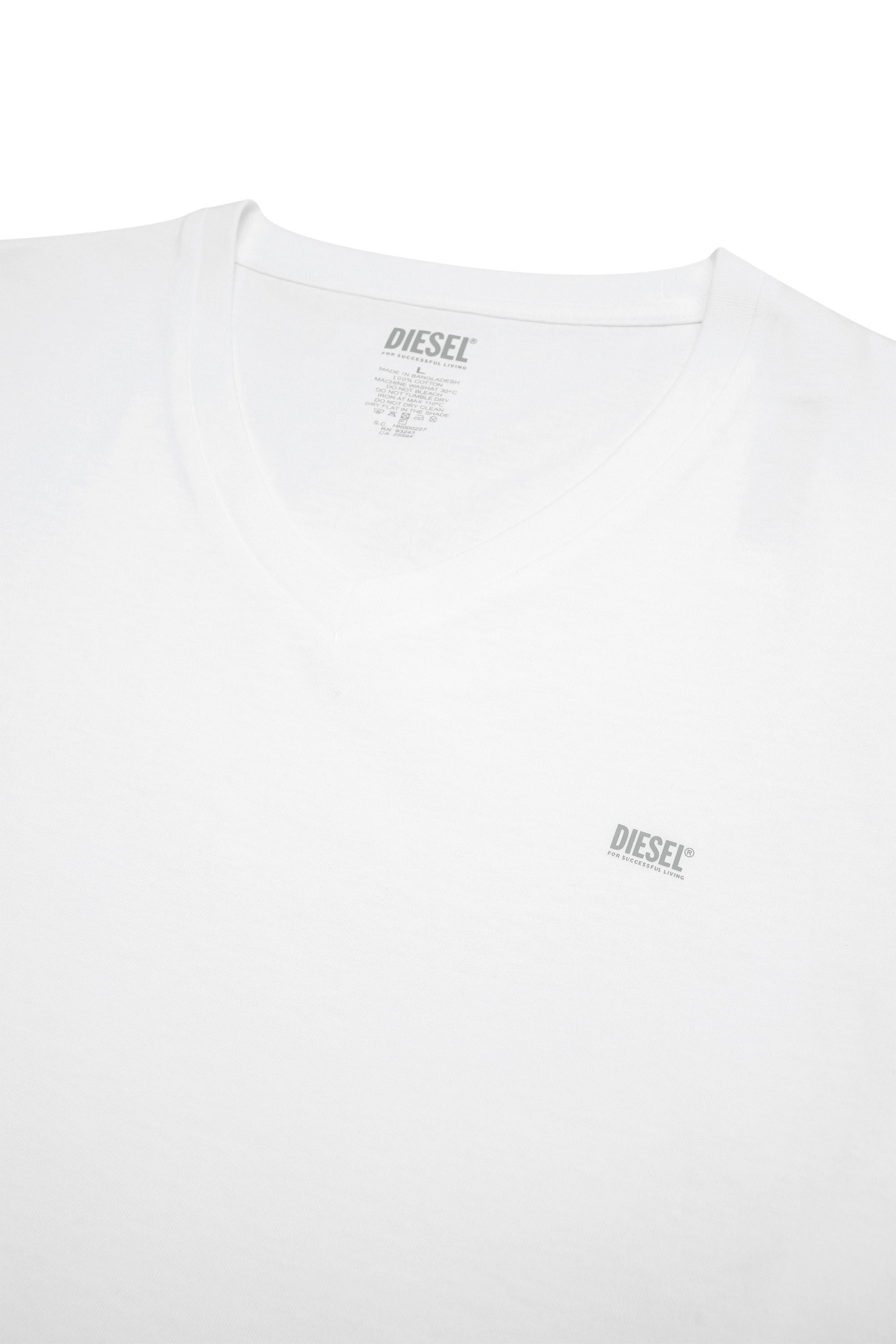Diesel - UMTEE-MICHAEL-TUBE-TWOPACK, Male's Two-pack V-neck T-shirts with logo print in White - 3