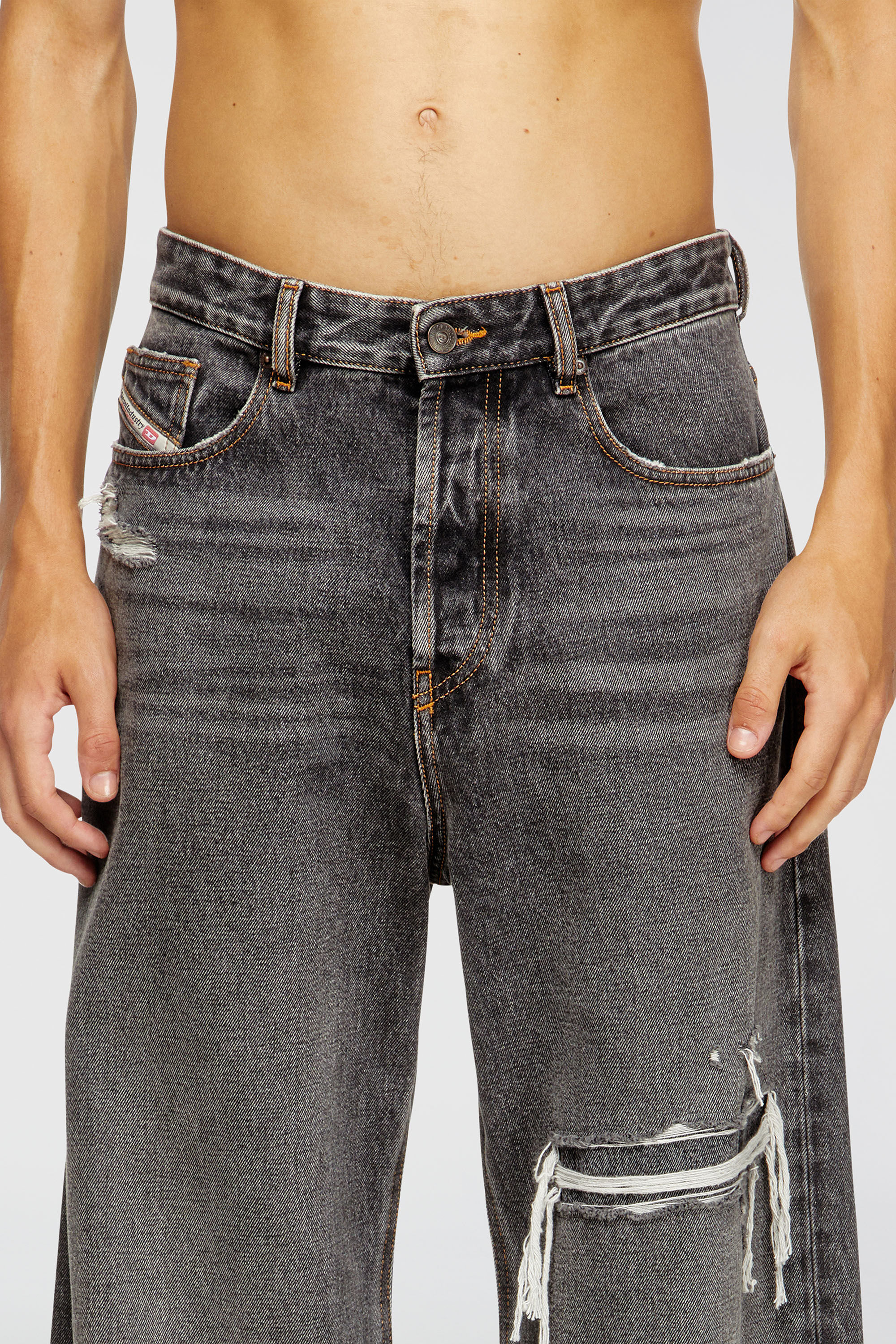D-RISE Man: Oversized Regular Black/Dark grey Jeans | Diesel