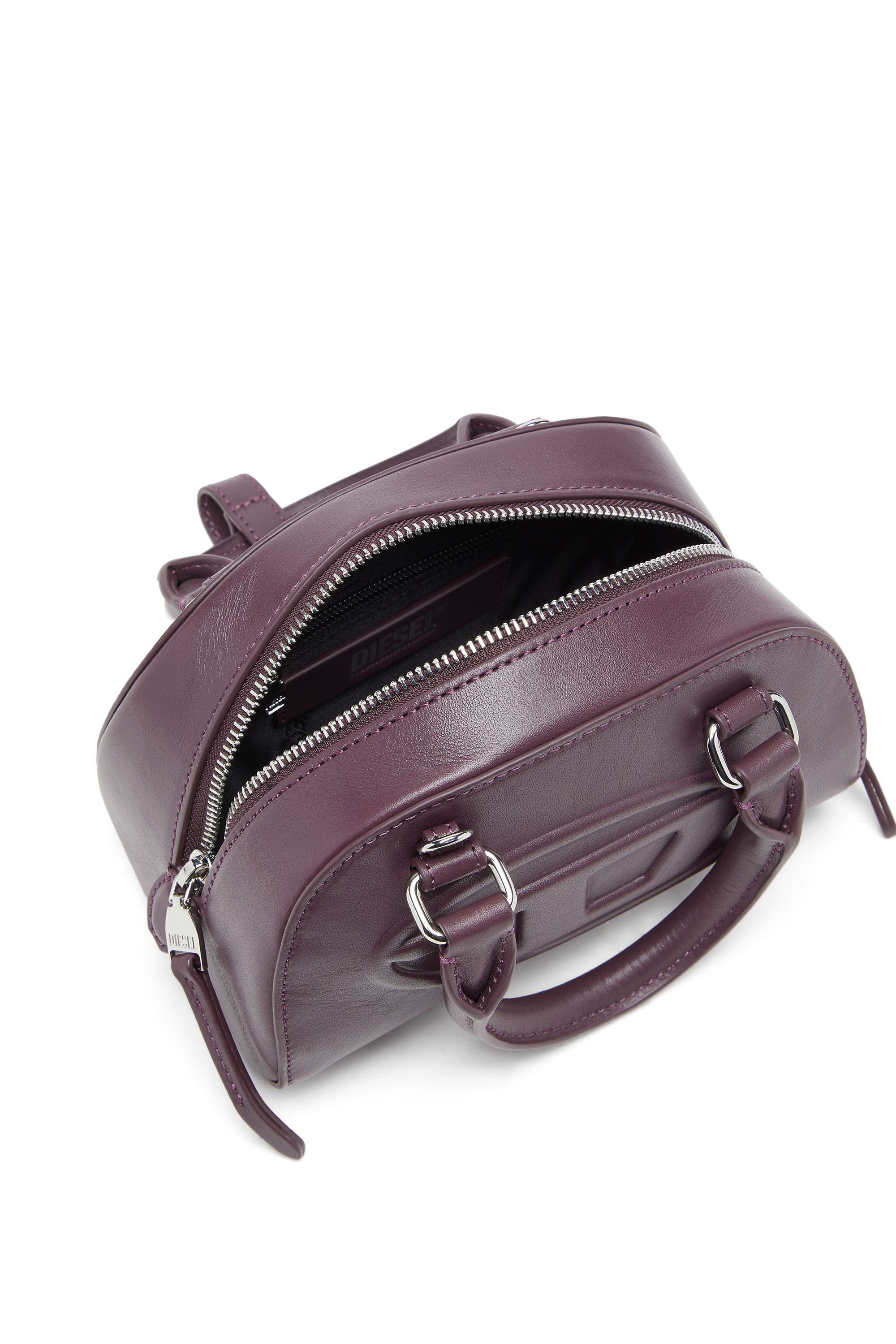 Women's 1DR Dome-Mini bowling bag in leather | Red | Diesel Women's 1DR Dome-Mini bowling bag in leather | Red | Diesel