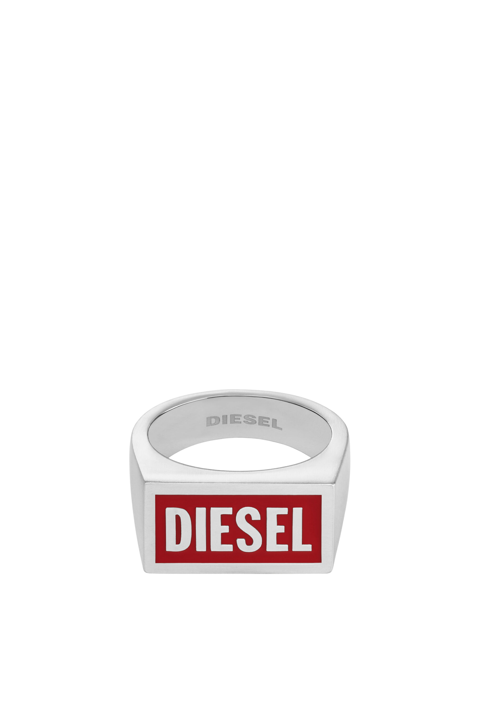 Diesel - DX1366, Male's Stainless Steel Logo Ring in Silver - 2