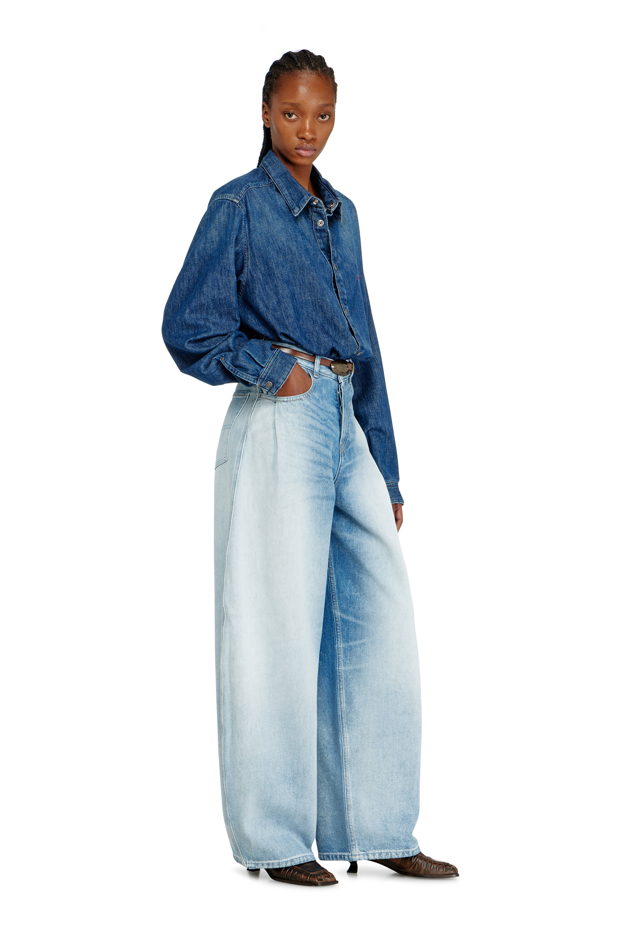 Light Blue Relaxed Fit Jeans for Women | Diesel® US