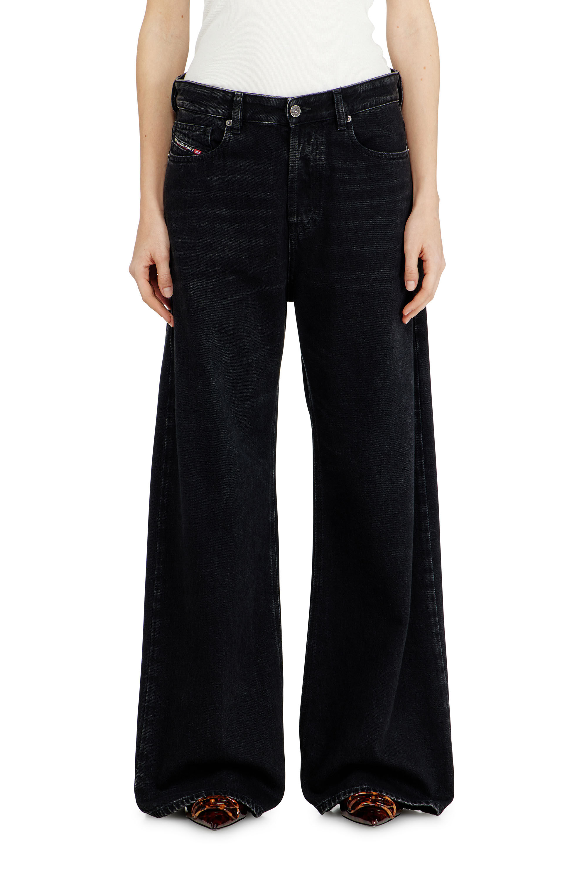 Women's Relaxed Jeans | Black/Dark grey | Diesel 1996 D-Sire