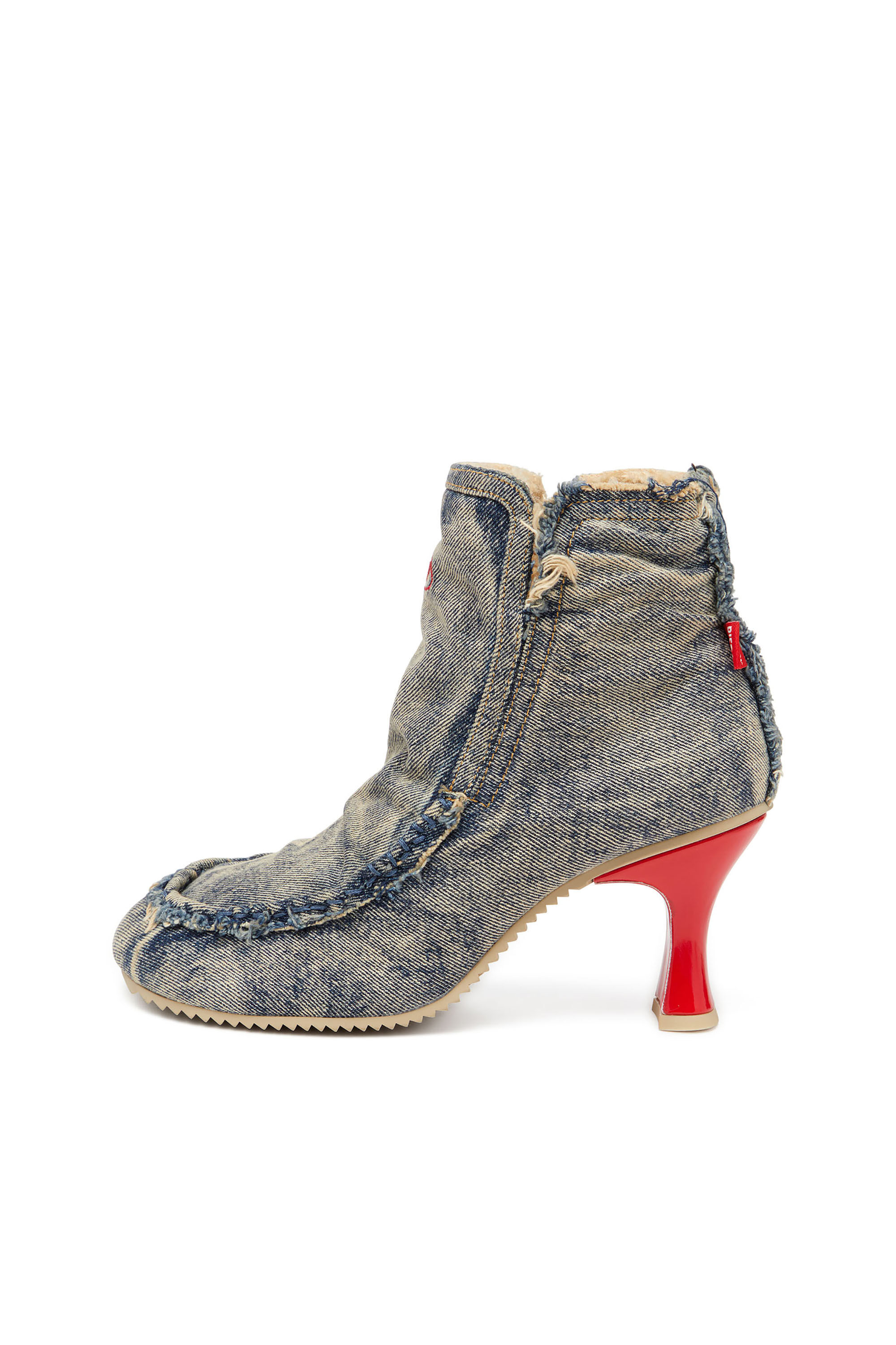 Diesel - D-WOODSTOCK HEEL AB, Female's D-Woodstock - Denim boots with heel in Blue - 8