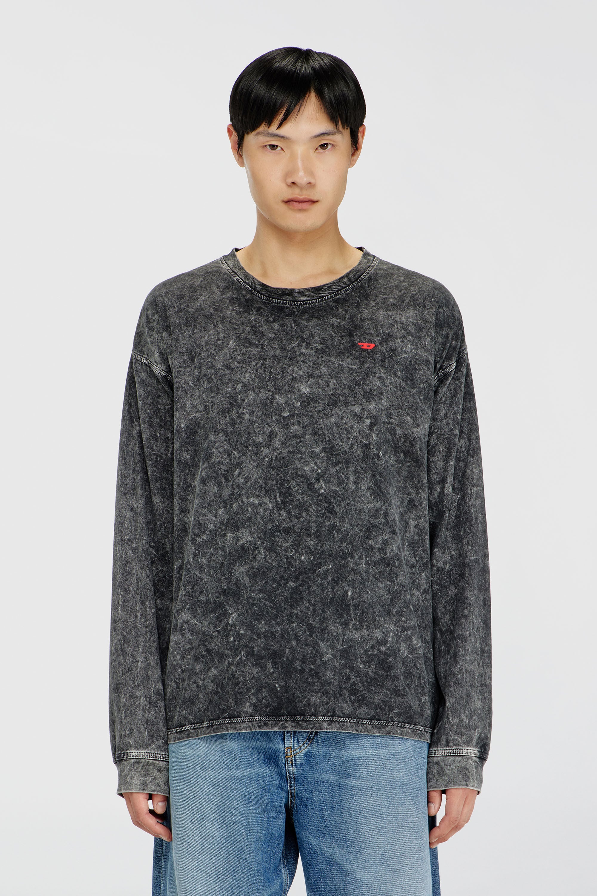 Diesel - T-BOXT-LS-AA5, Male's Long sleeve top with treated effect in Dark Grey - 3