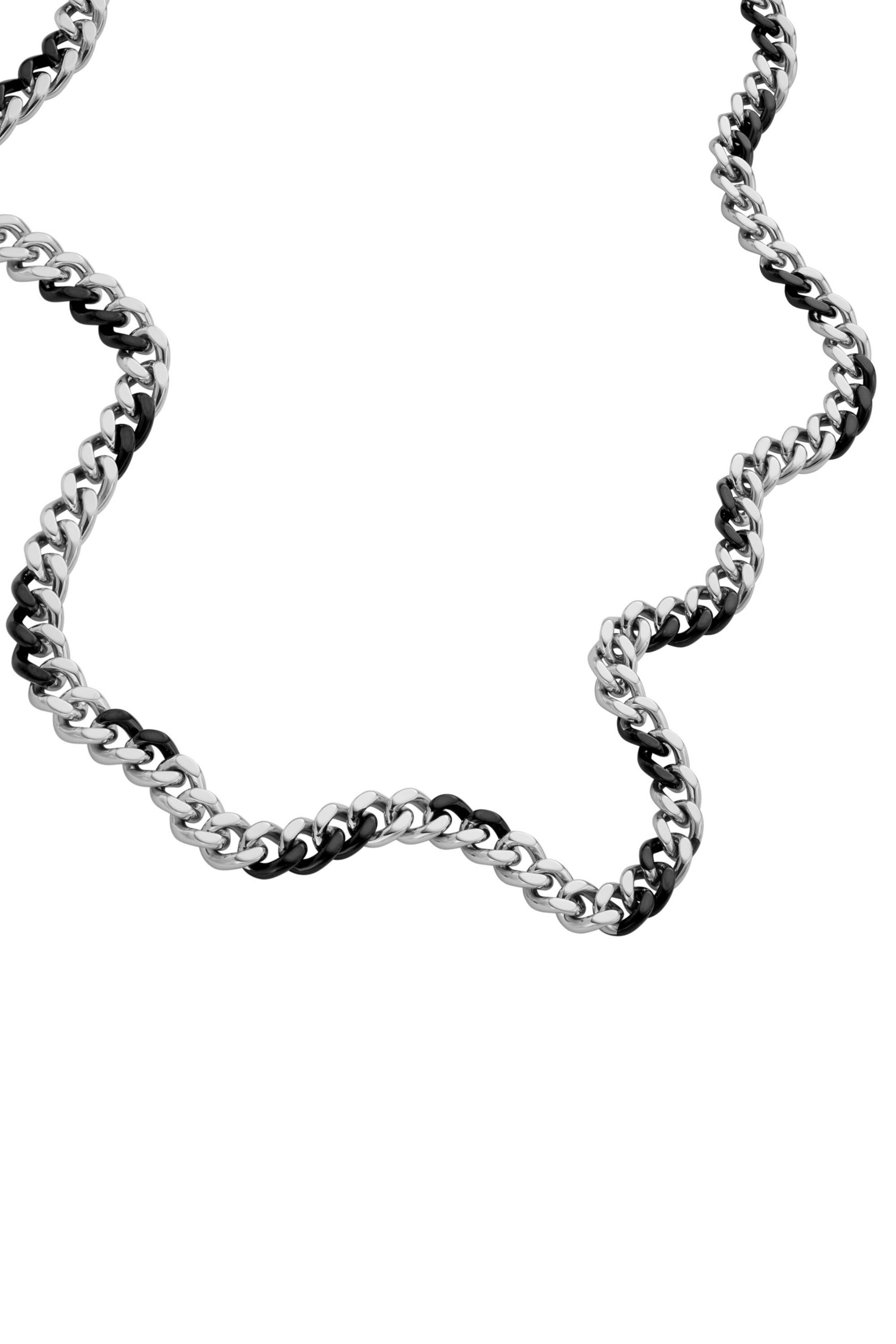 Men's Two-Tone stainless steel chain necklace | Silver | Diesel