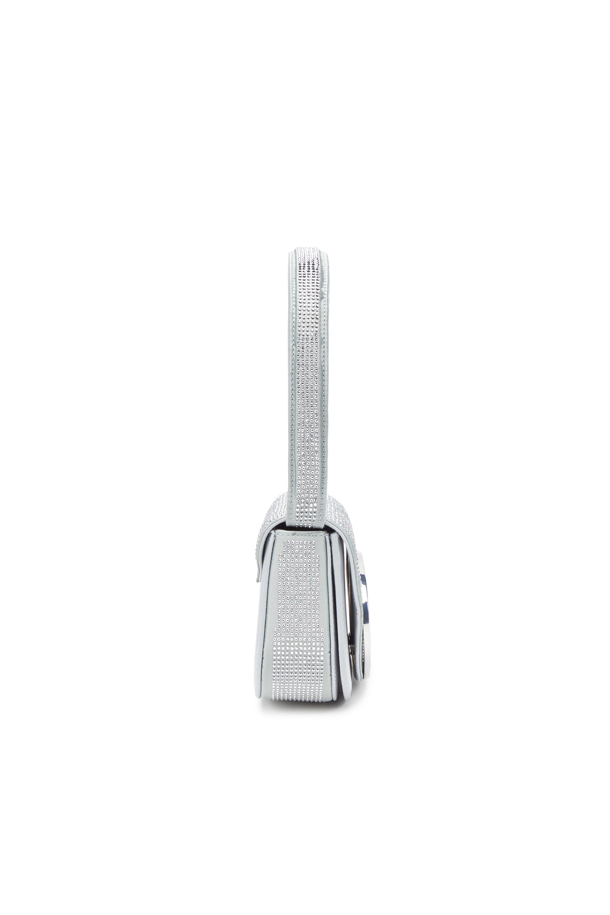 Diesel - 1DR, Woman's 1DR Shoulder Bag - Iconic shoulder bag in crystal satin in Light Grey - 4