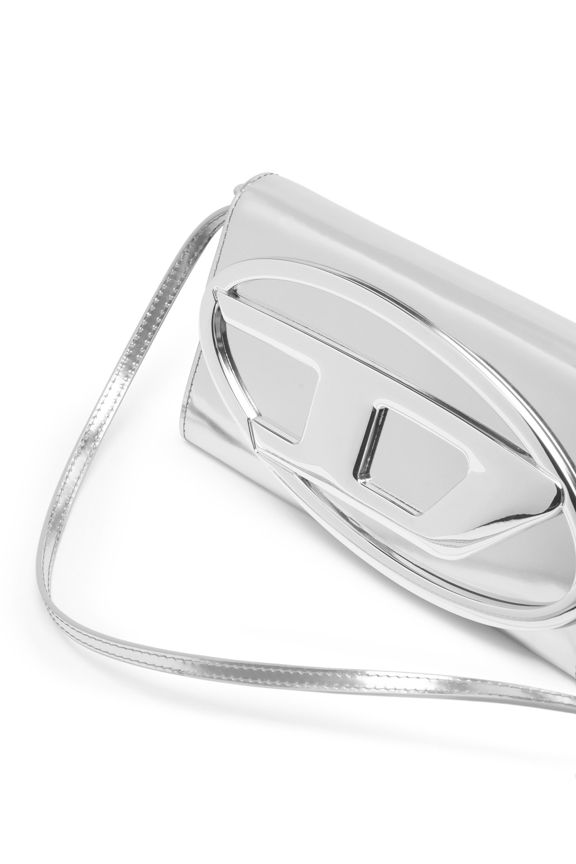 トートバッグ DIESEL FW25 Diesel Handbag (X08396.PS202 H0535 SILVER) Women's 1DR-Iconic shoulder bag in mirrored leather | Silver