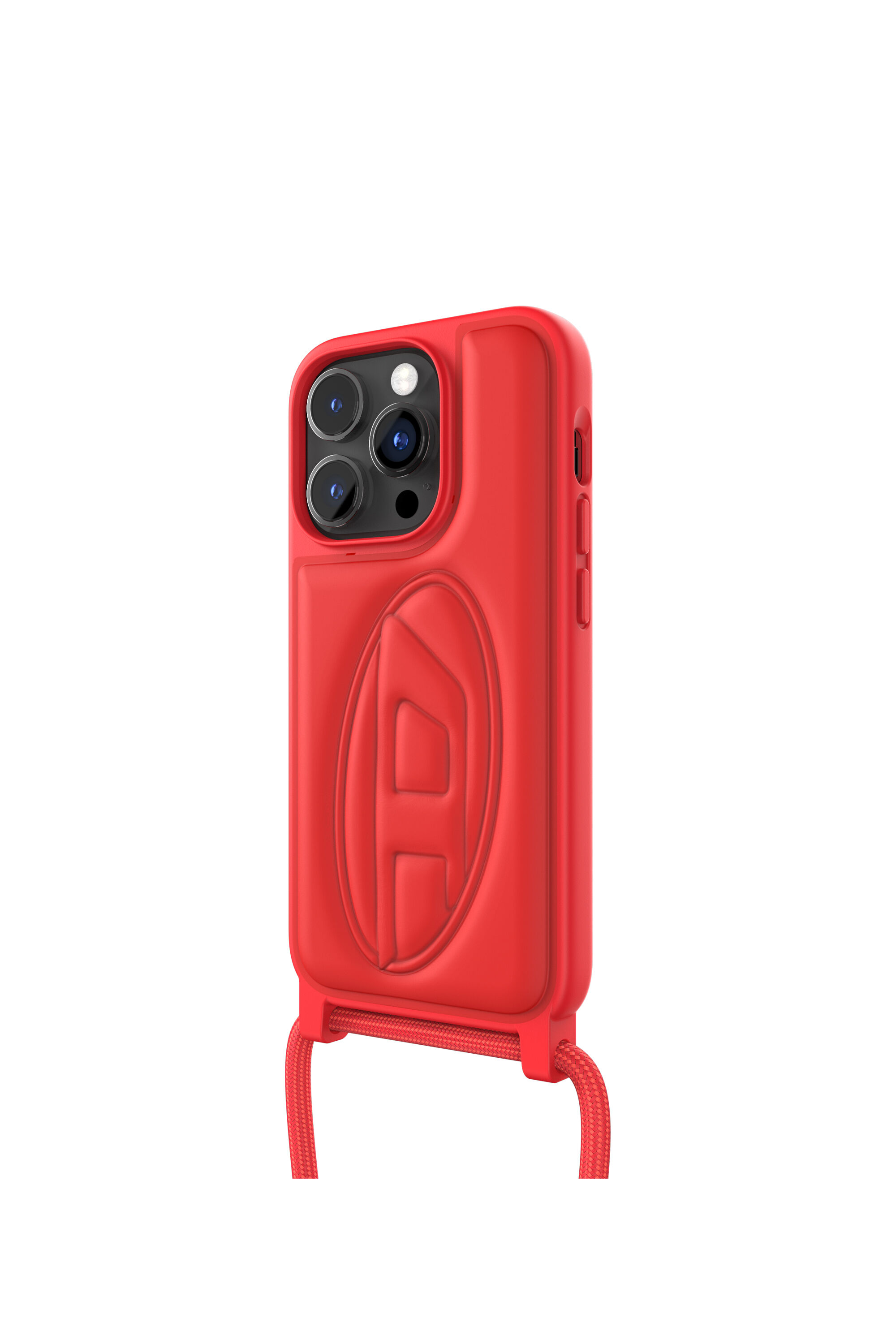 Diesel - 50279 NECKLACE CASE, Étui à collier oval D pour iPhone 14 Pro Mixte in Rouge - 4