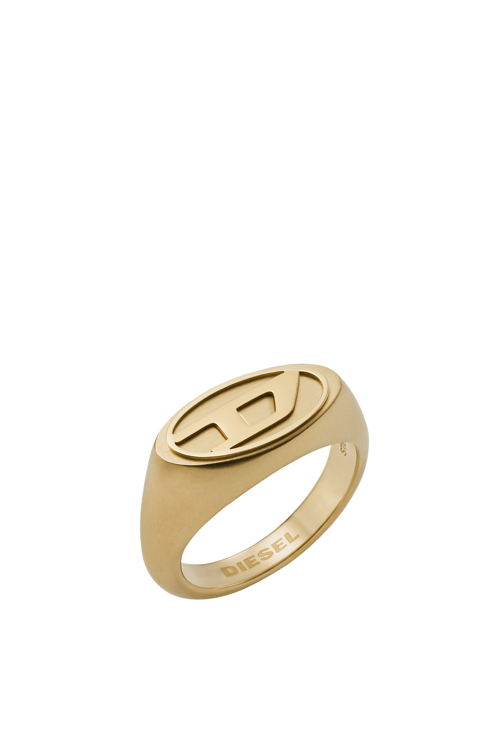 Diesel - DX1376, Bague à logo D en acier inoxydable couleur or Mixte in Doré - 1