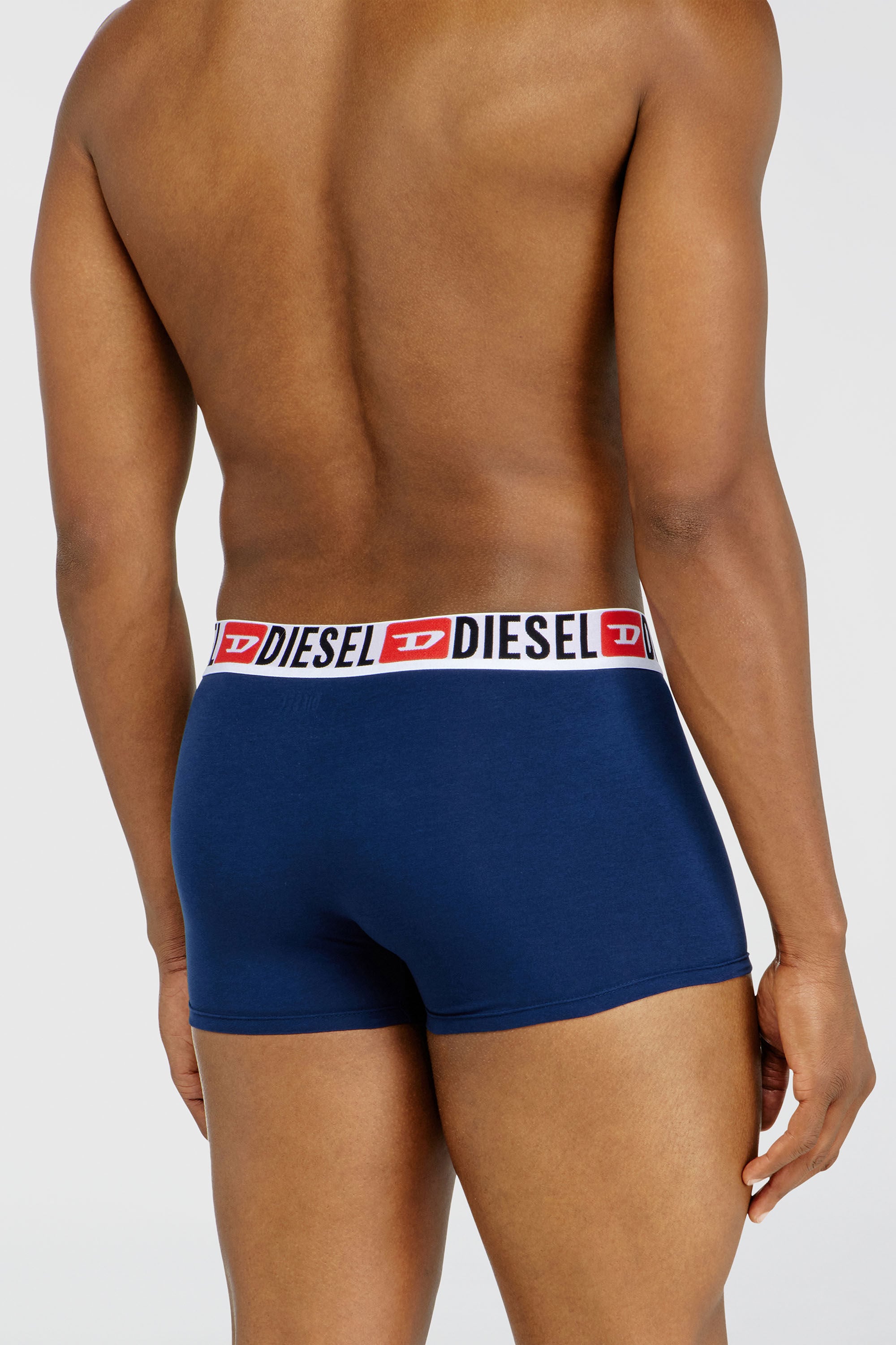 Diesel - UMBX-DAMIENTHREEPACK, Man's Three-pack of all-over logo waist boxers in Blue/Black - 3