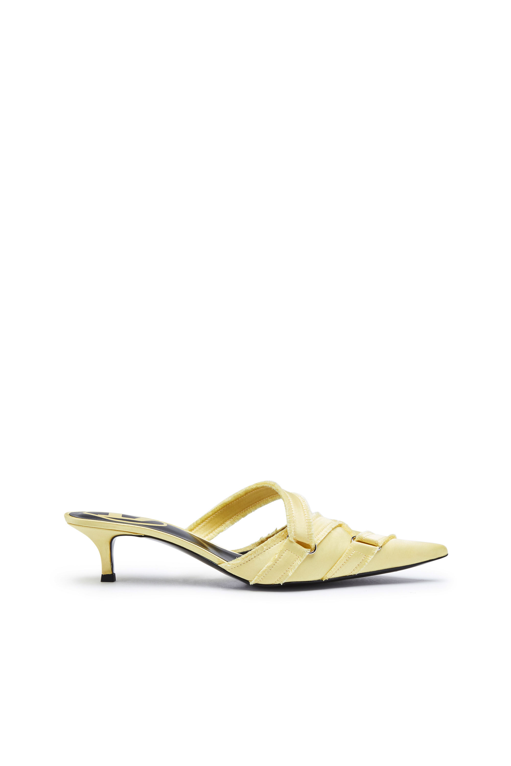 Diesel - D-KITTIE ML, Female's D-Kittie ML - Satin mules with criss-cross toe in Yellow - 1