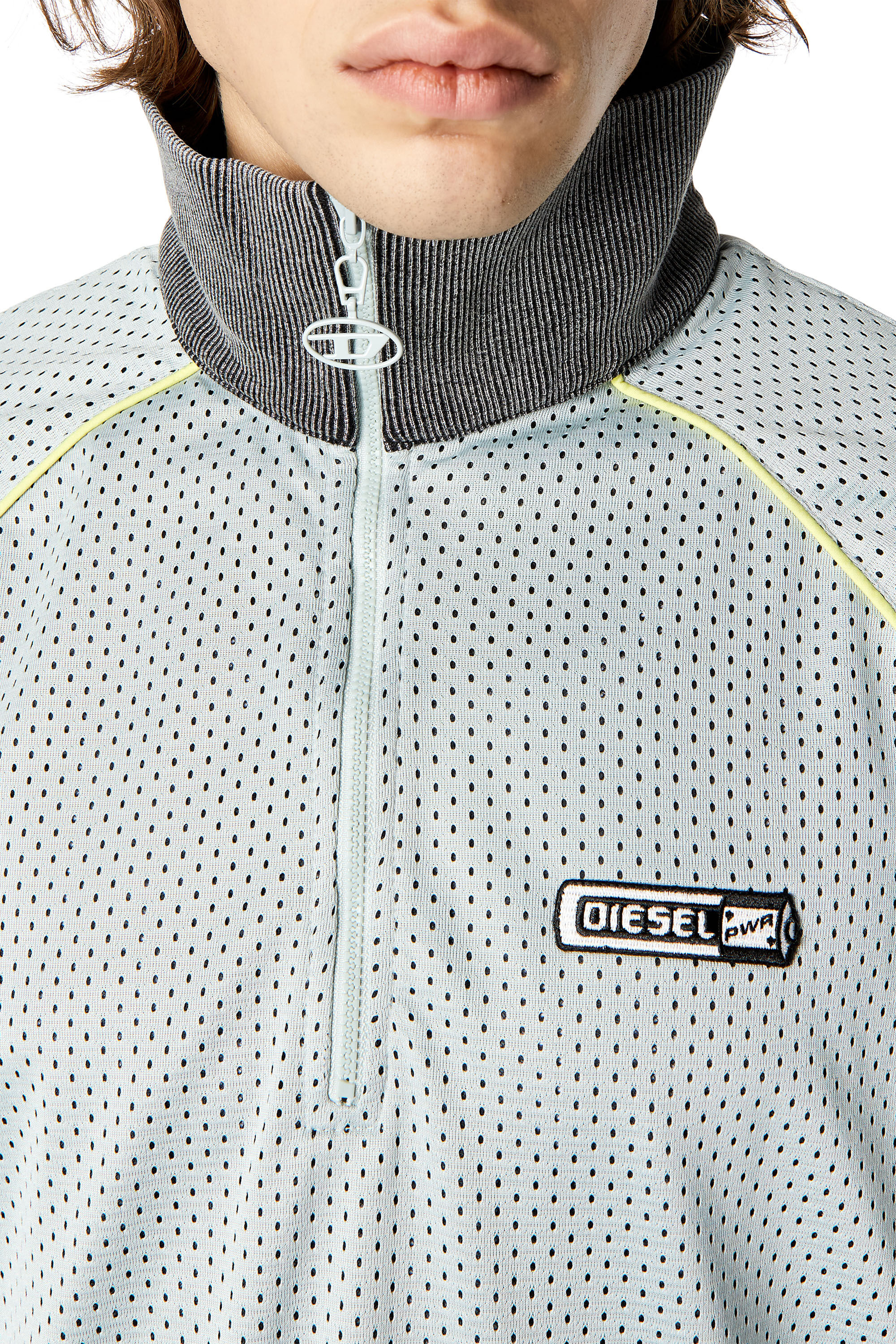 T-MEC Man: Mesh polo shirt with denim accents | Diesel