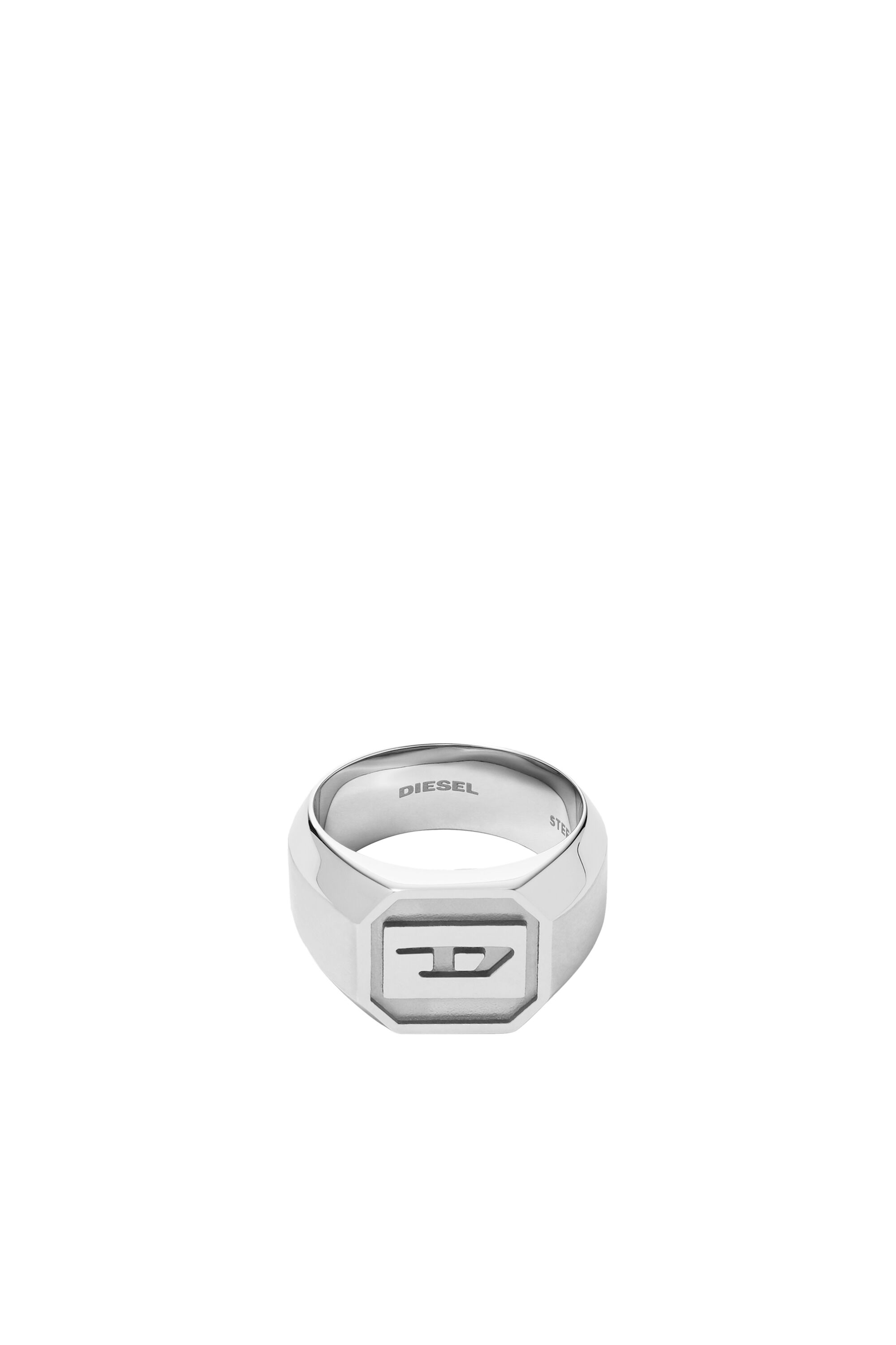 DIESEL Stainless Steel Logo Signet Ring Men's Diesel Stainless