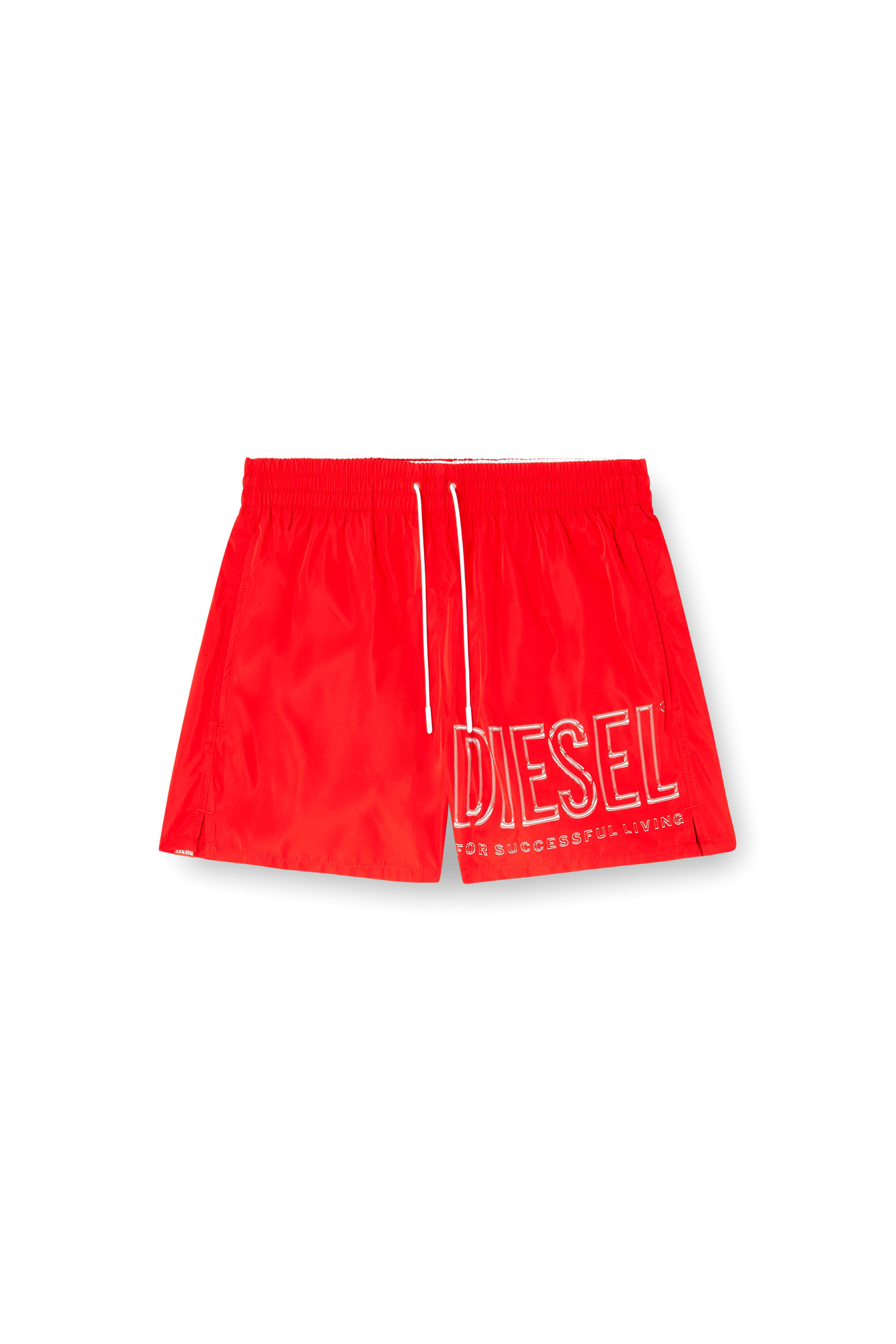 Men's Mid-length swim shorts with outline logo | Red | Diesel