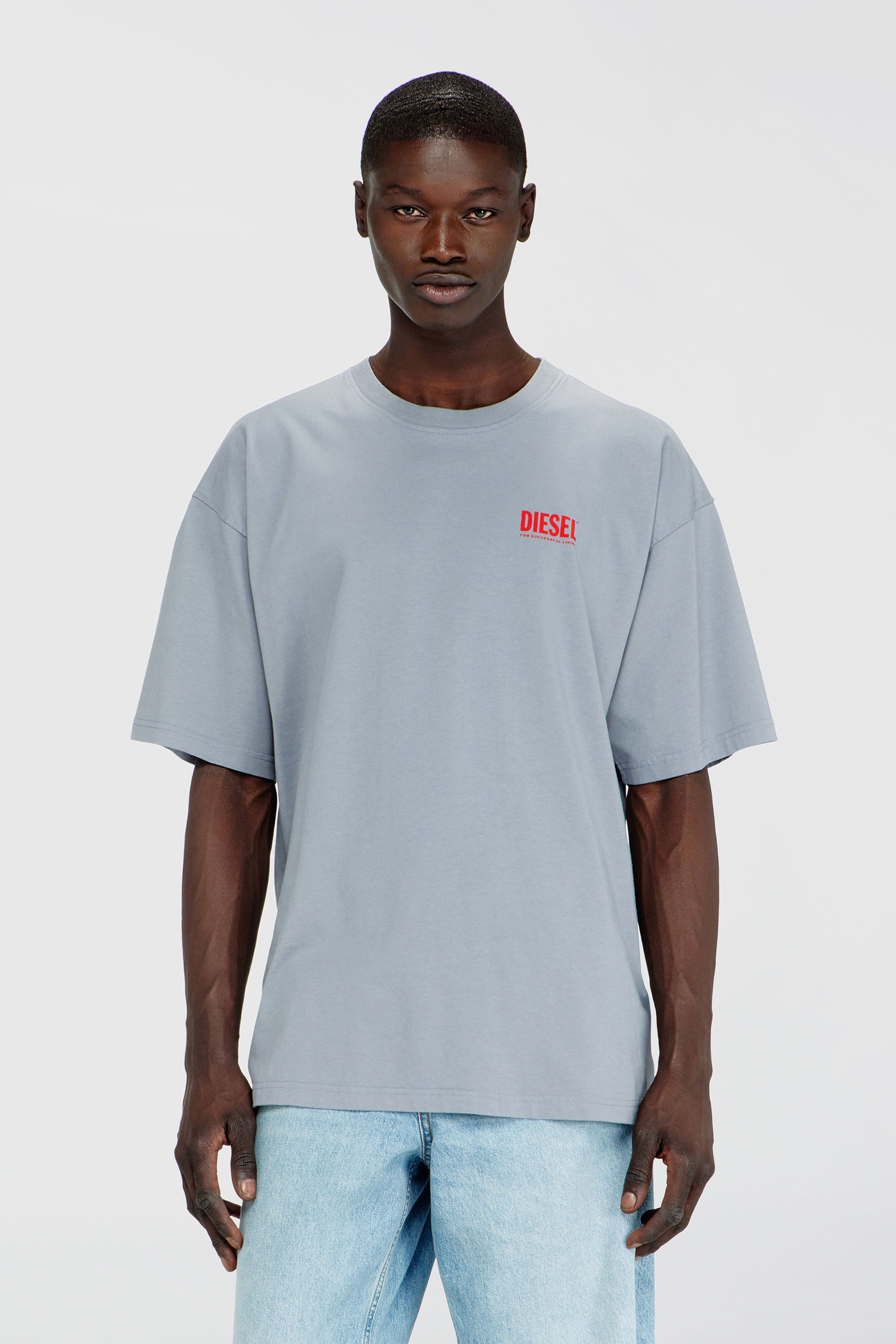 Diesel - T-BOXT-BISK, Camiseta de algod&oacute;n con estampado Diesel Biscotto Hombre in Gris - 3