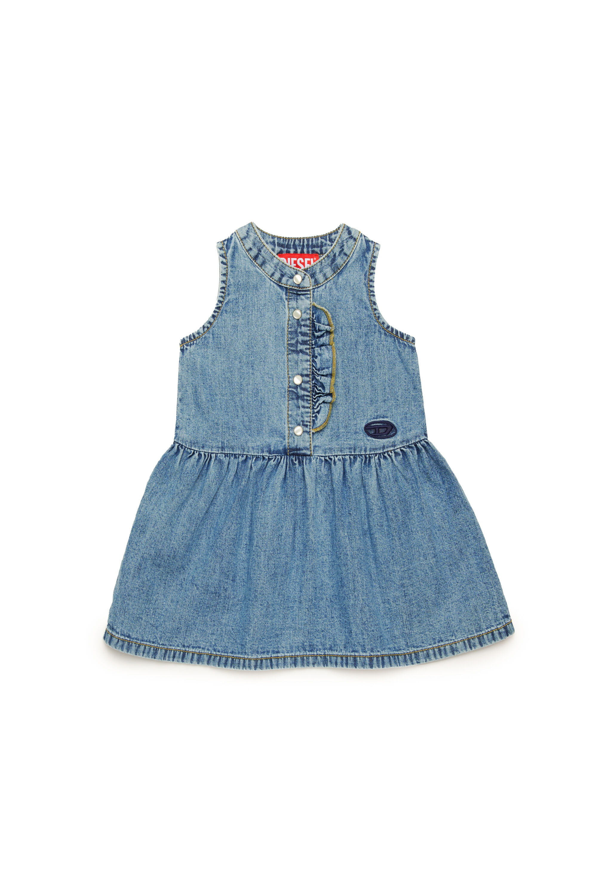 Diesel - DASTYB, Female's Denim dress with pearlescent snaps in Medium Blue - 1