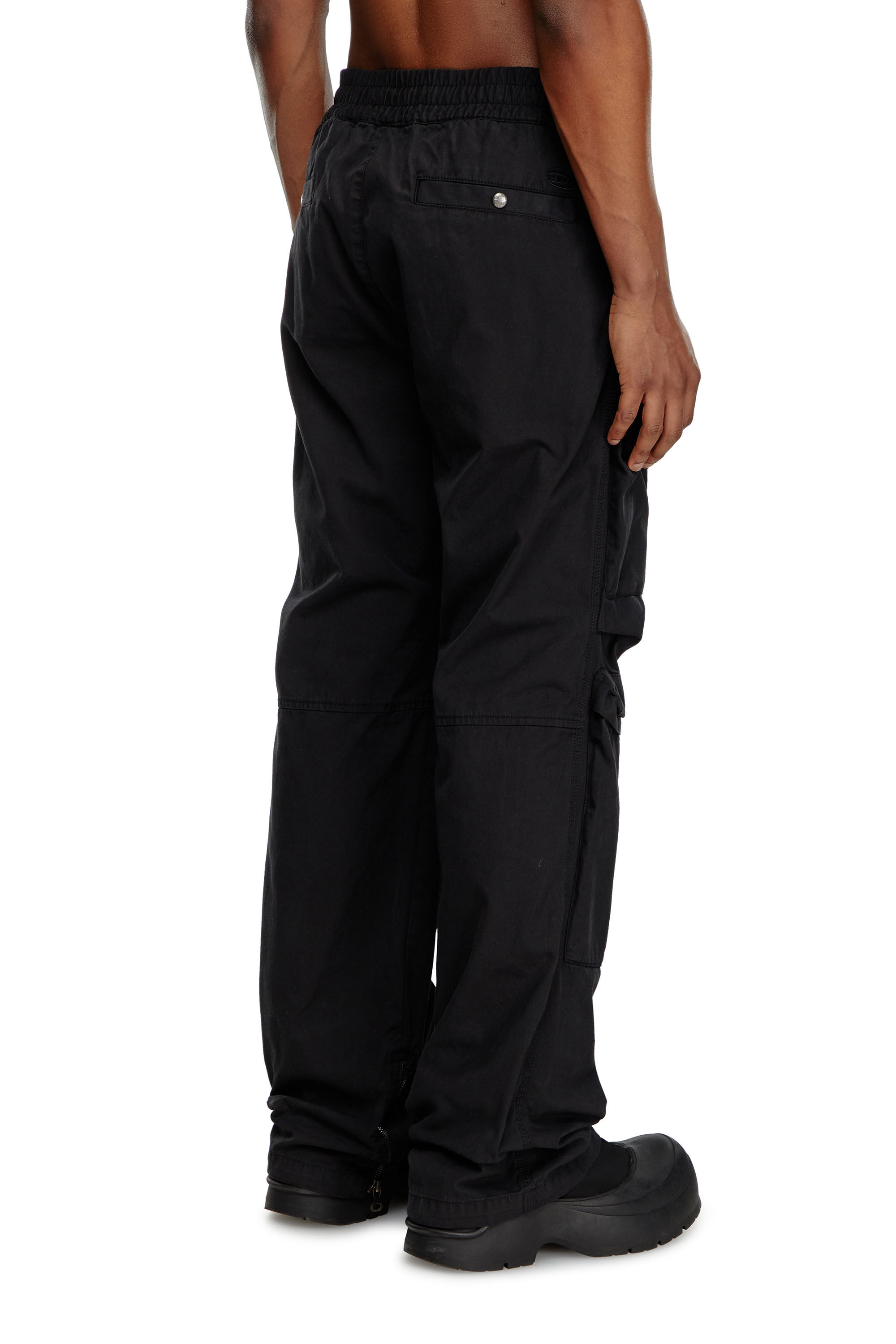 Diesel - P-DANZEL, Man's Cargo pants in garment-dyed twill in Black - 4